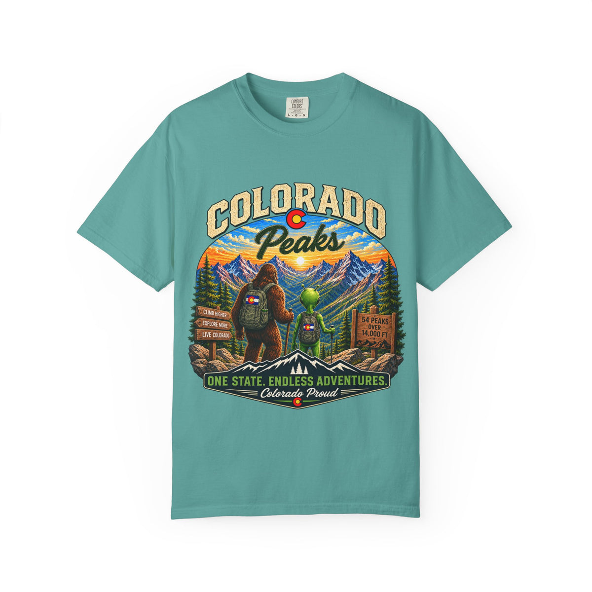 Colorado Peaks T-Shirt — One State, Endless Adventures Outdoor Graphic Tee
