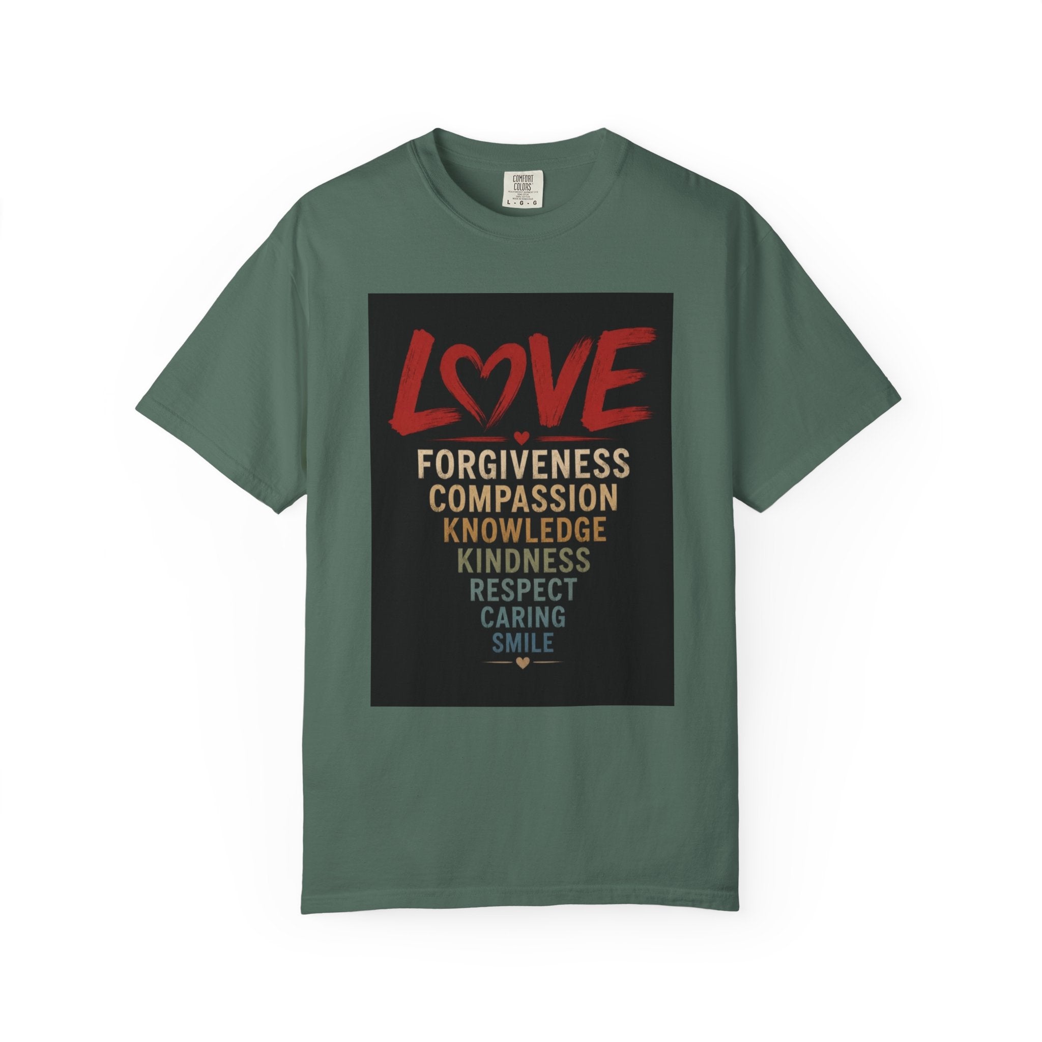 Love Words T-Shirt — Forgiveness, Compassion, Kindness Typography Tee