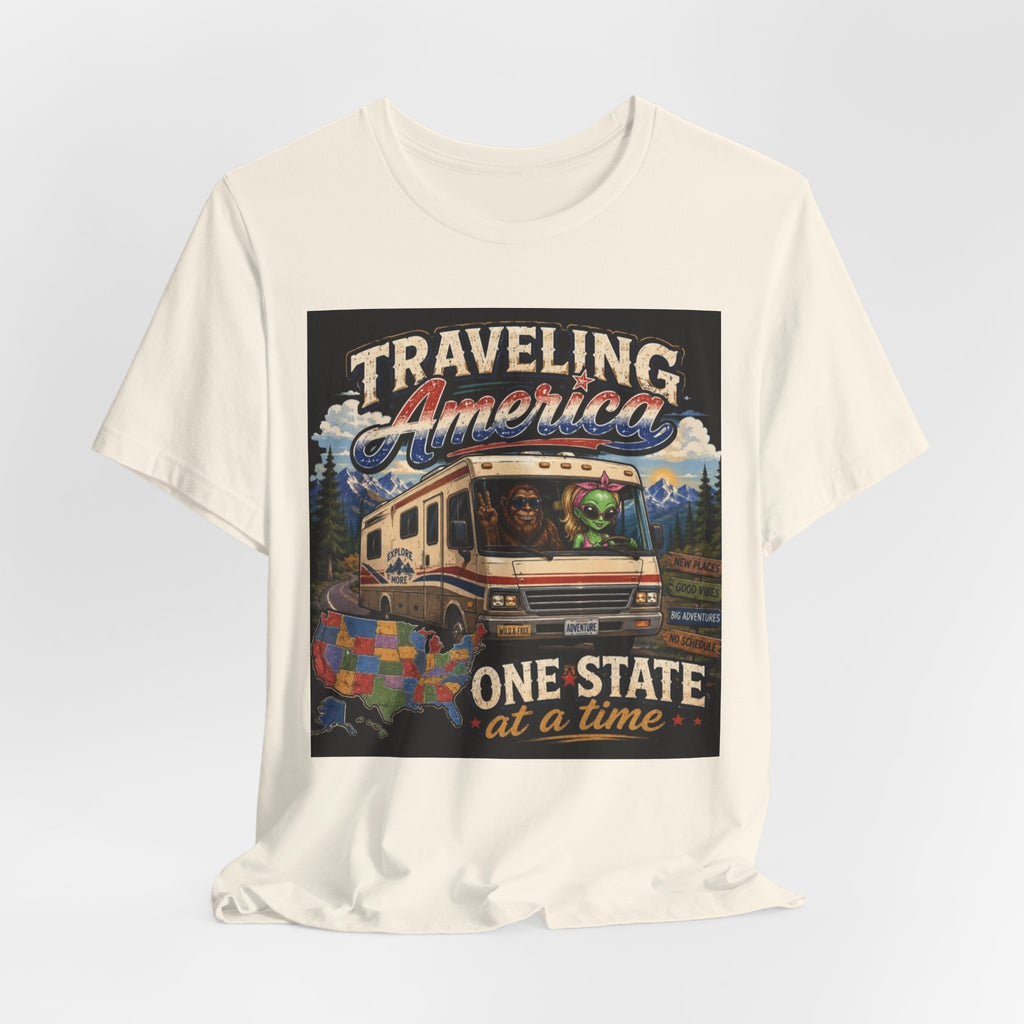 Traveling America RV Tee — "One State at a Time" Road Trip T‑Shirt