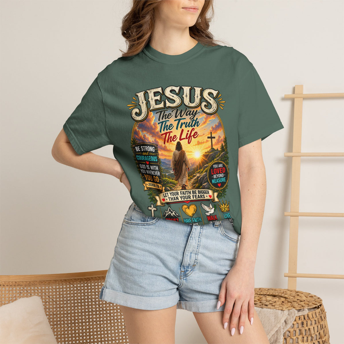 Jesus Faith T-Shirt — "Jesus: The Way, The Truth, The Life" Inspirational Christian Tee