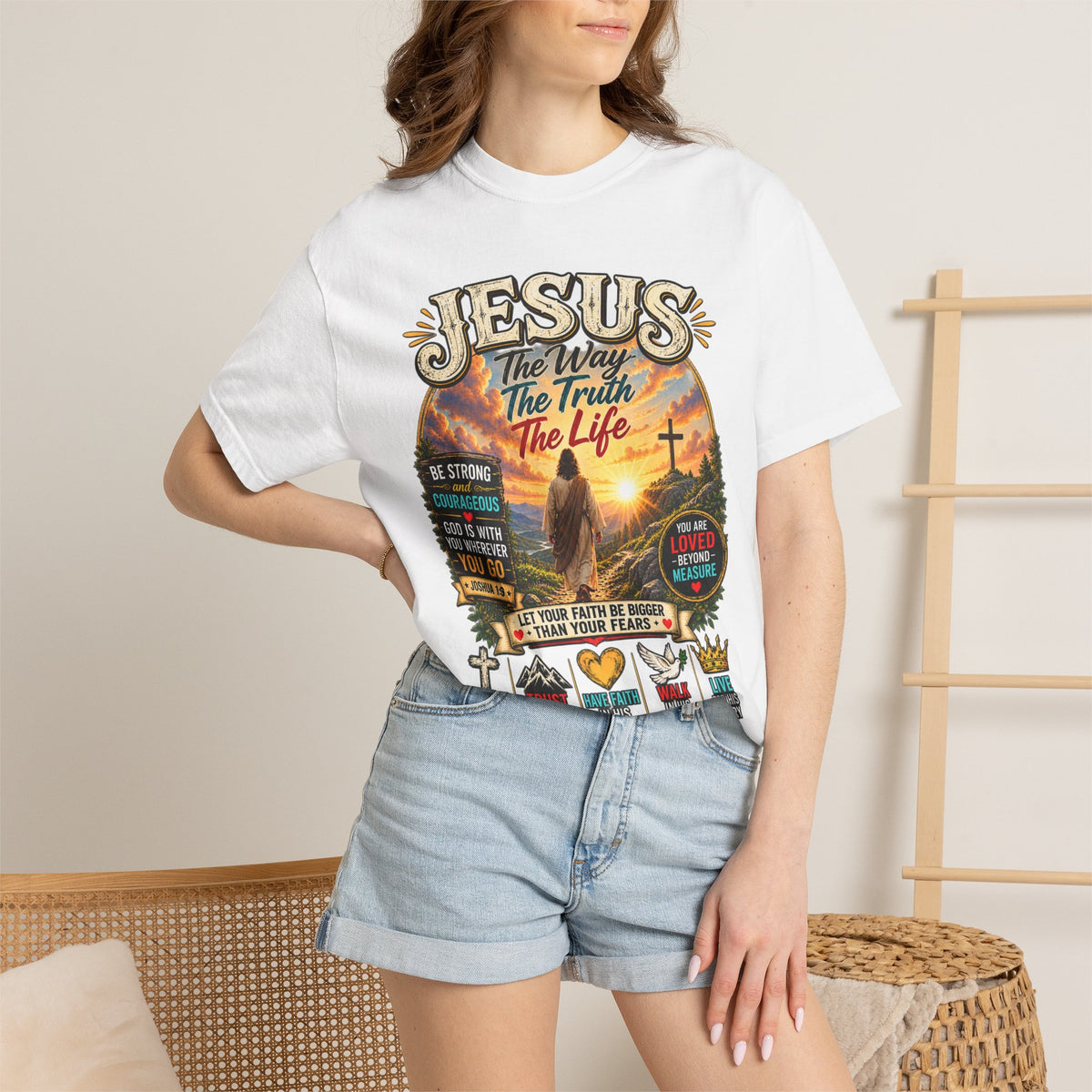 Jesus Faith T-Shirt — "Jesus: The Way, The Truth, The Life" Inspirational Christian Tee