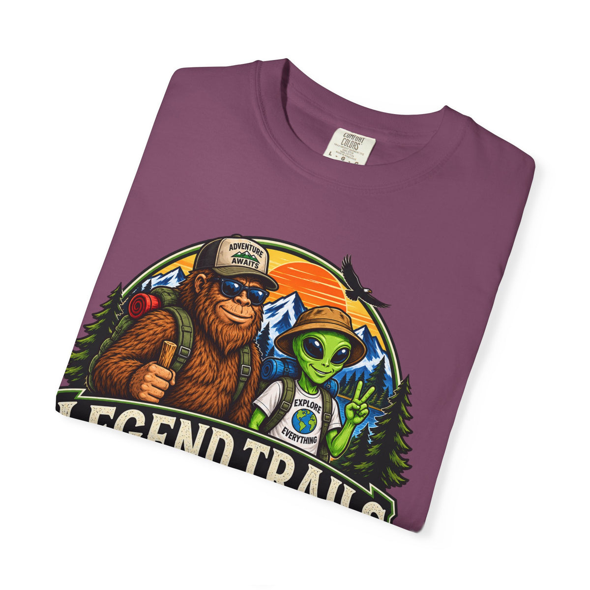 Legend Trails T-Shirt — Bigfoot & Alien Adventure Graphic Tee