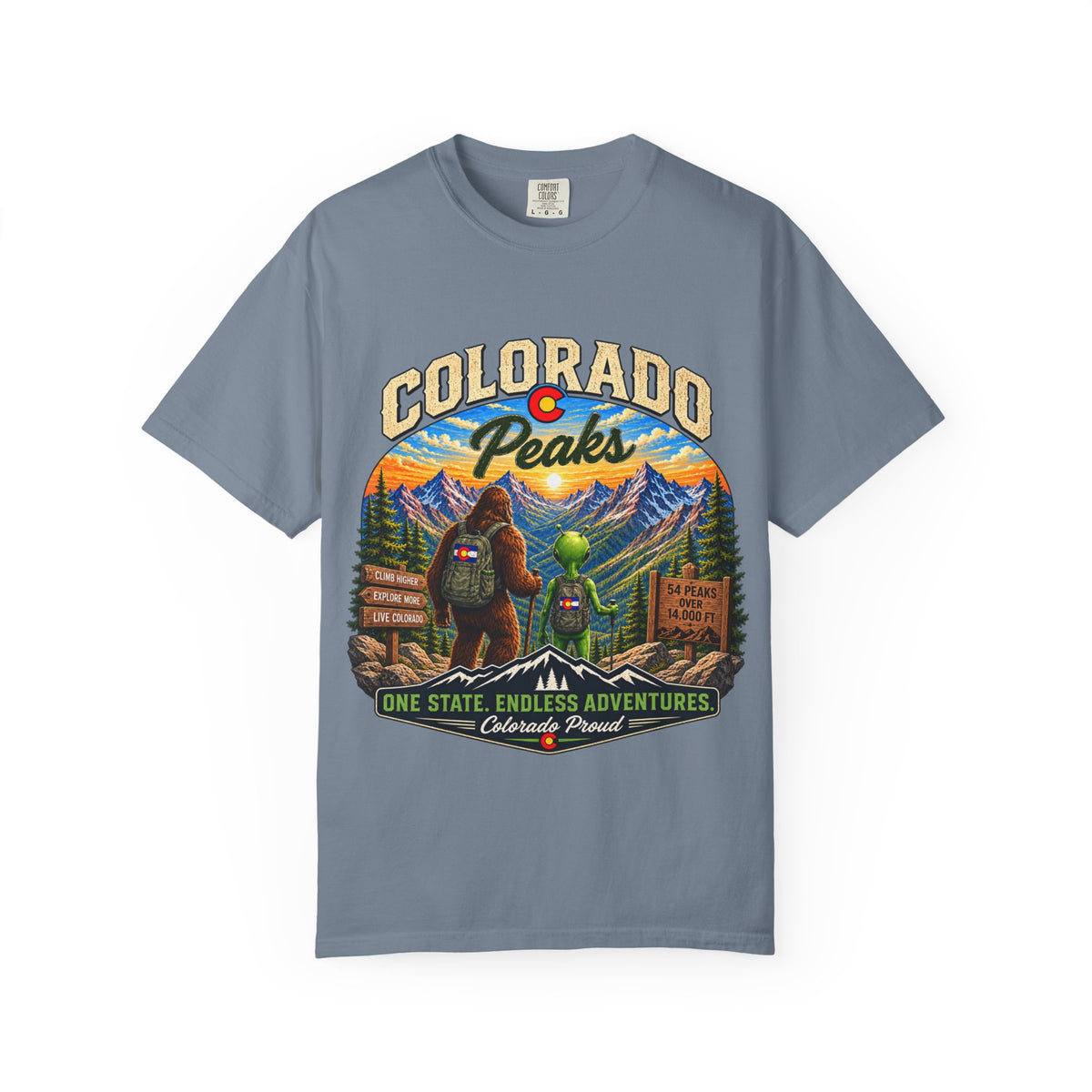 Colorado Peaks T-Shirt — One State, Endless Adventures Outdoor Graphic Tee