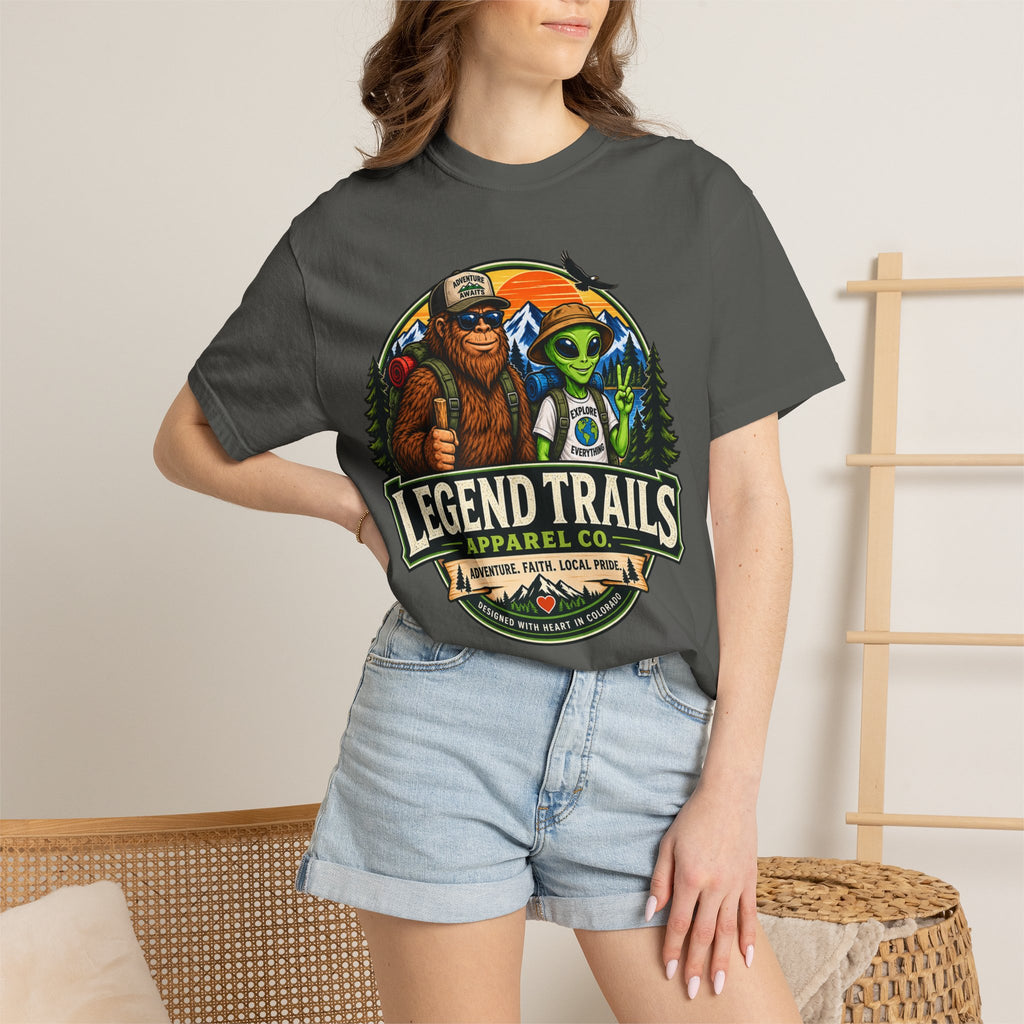 Legend Trails T-Shirt — Bigfoot & Alien Adventure Graphic Tee