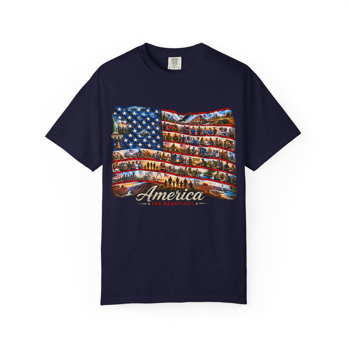 Patriotic 'America the Beautiful' Flag T-Shirt