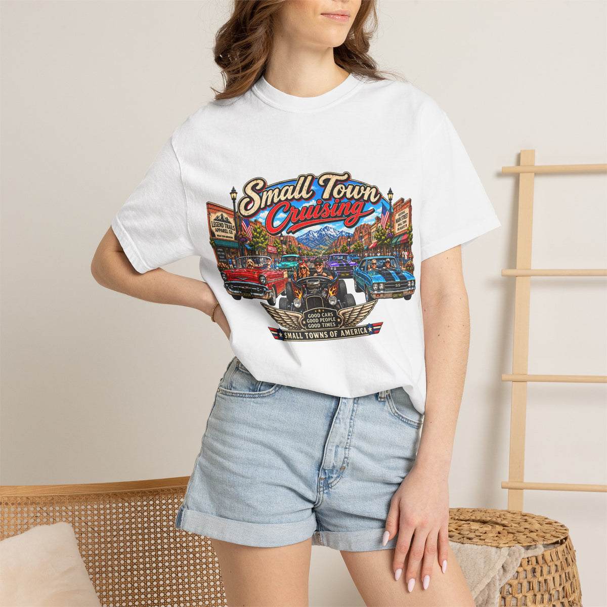 Small Town Cruising T-Shirt — Vintage Classic Car Scene Tee
