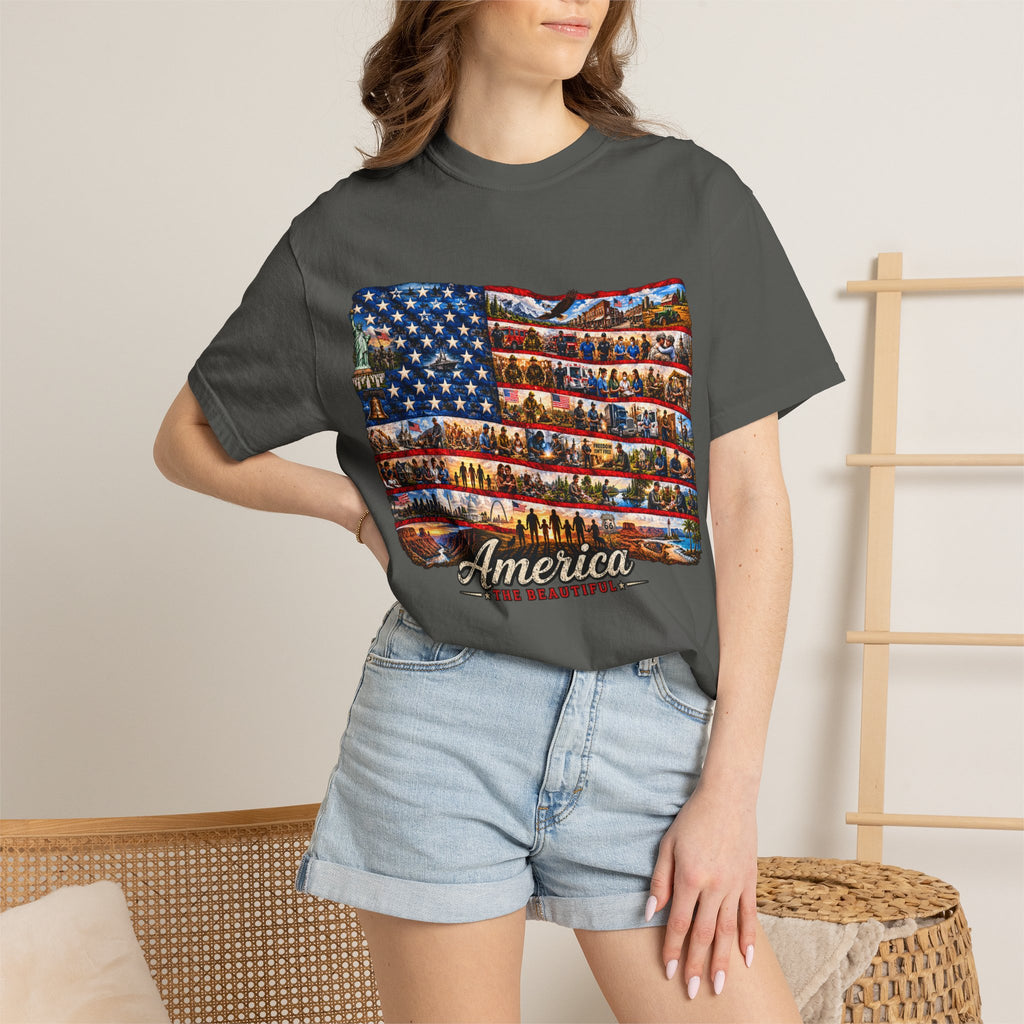 Patriotic 'America the Beautiful' Flag T-Shirt
