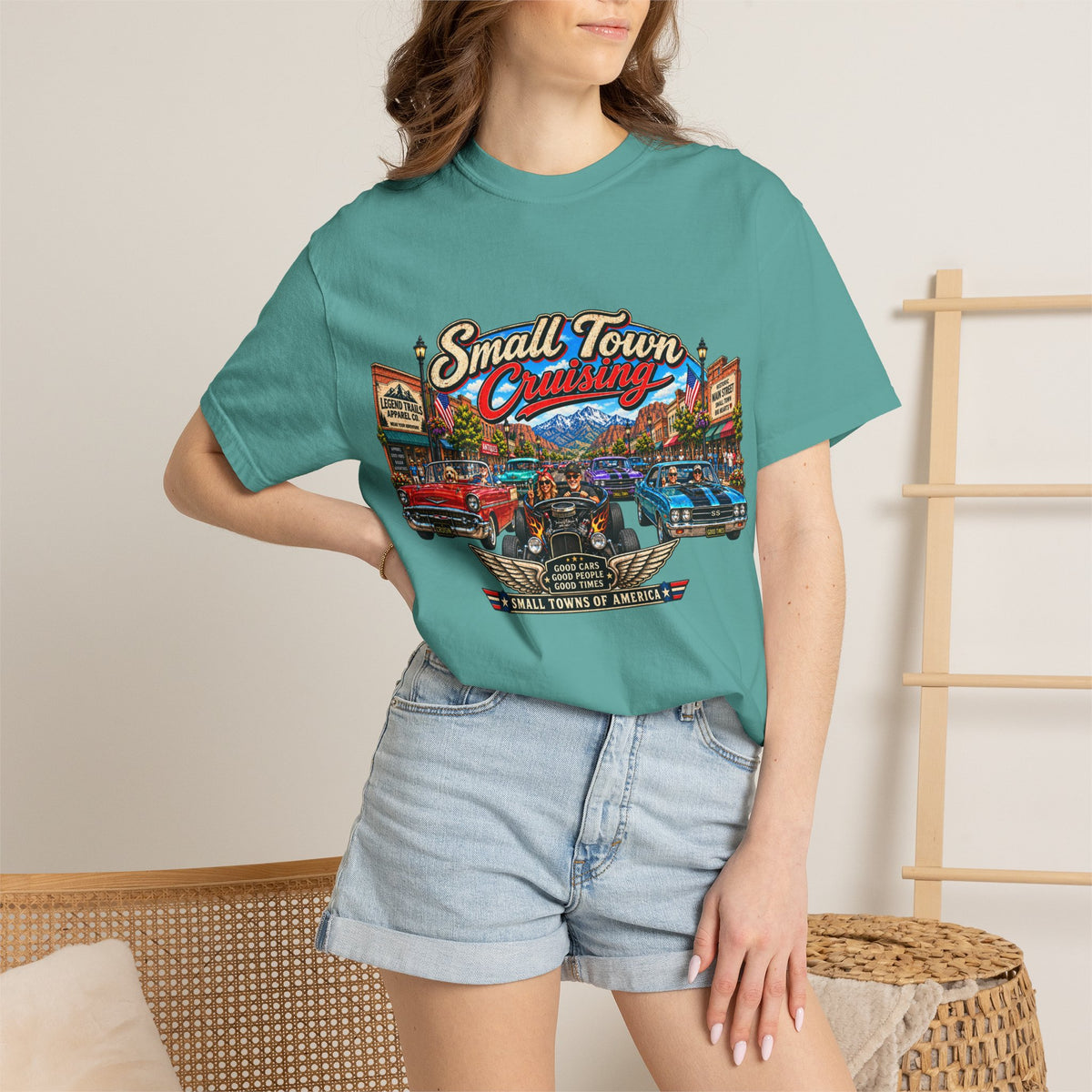 Small Town Cruising T-Shirt — Vintage Classic Car Scene Tee