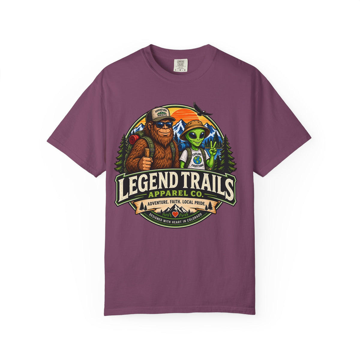 Legend Trails T-Shirt — Bigfoot & Alien Adventure Graphic Tee