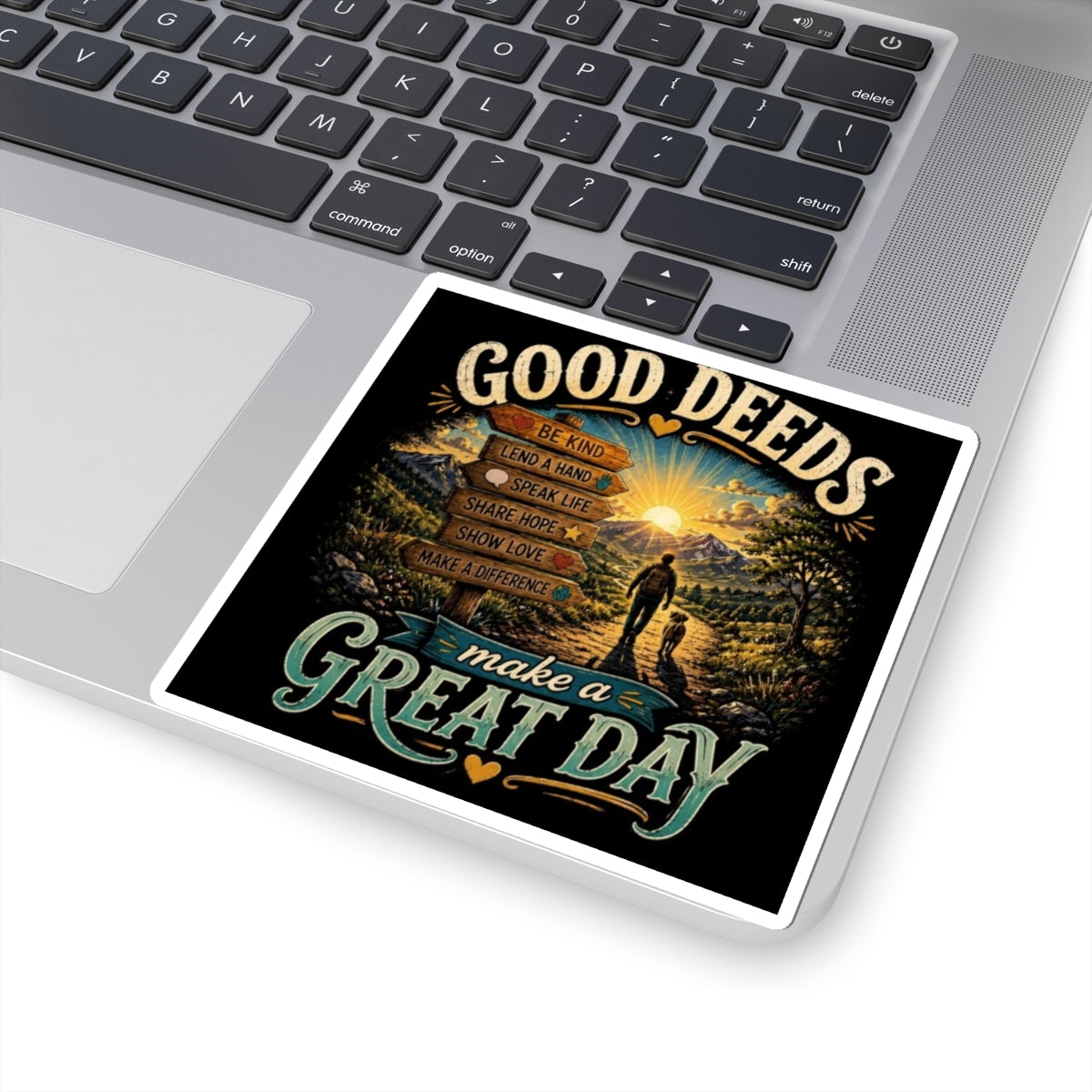 Sticker — "Good Deeds Make a Great Day" Inspirational Kiss-Cut Sticker