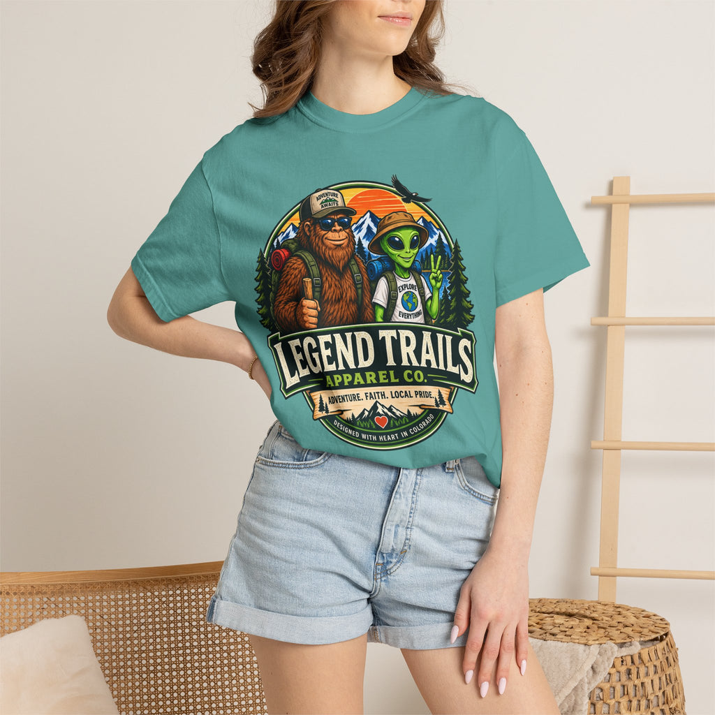Legend Trails T-Shirt — Bigfoot & Alien Adventure Graphic Tee