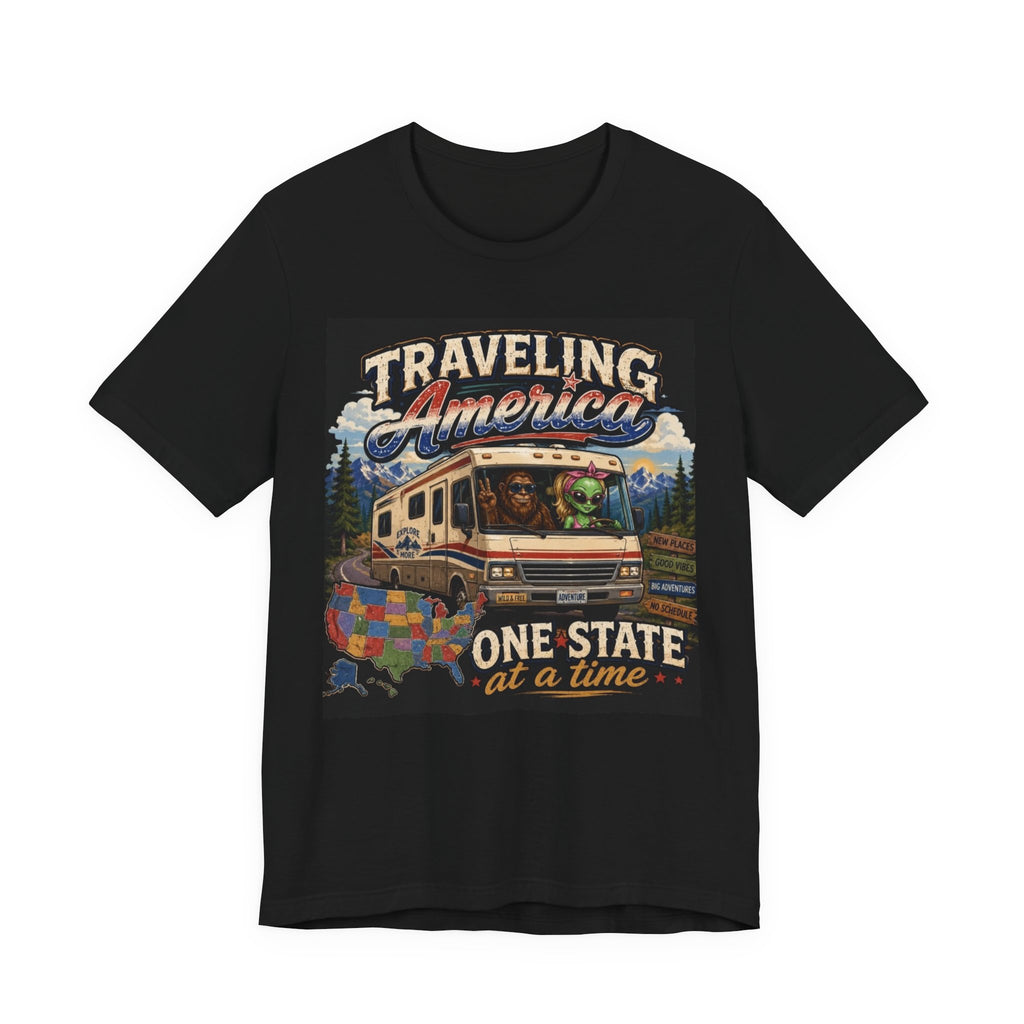 Traveling America RV Tee — "One State at a Time" Road Trip T‑Shirt