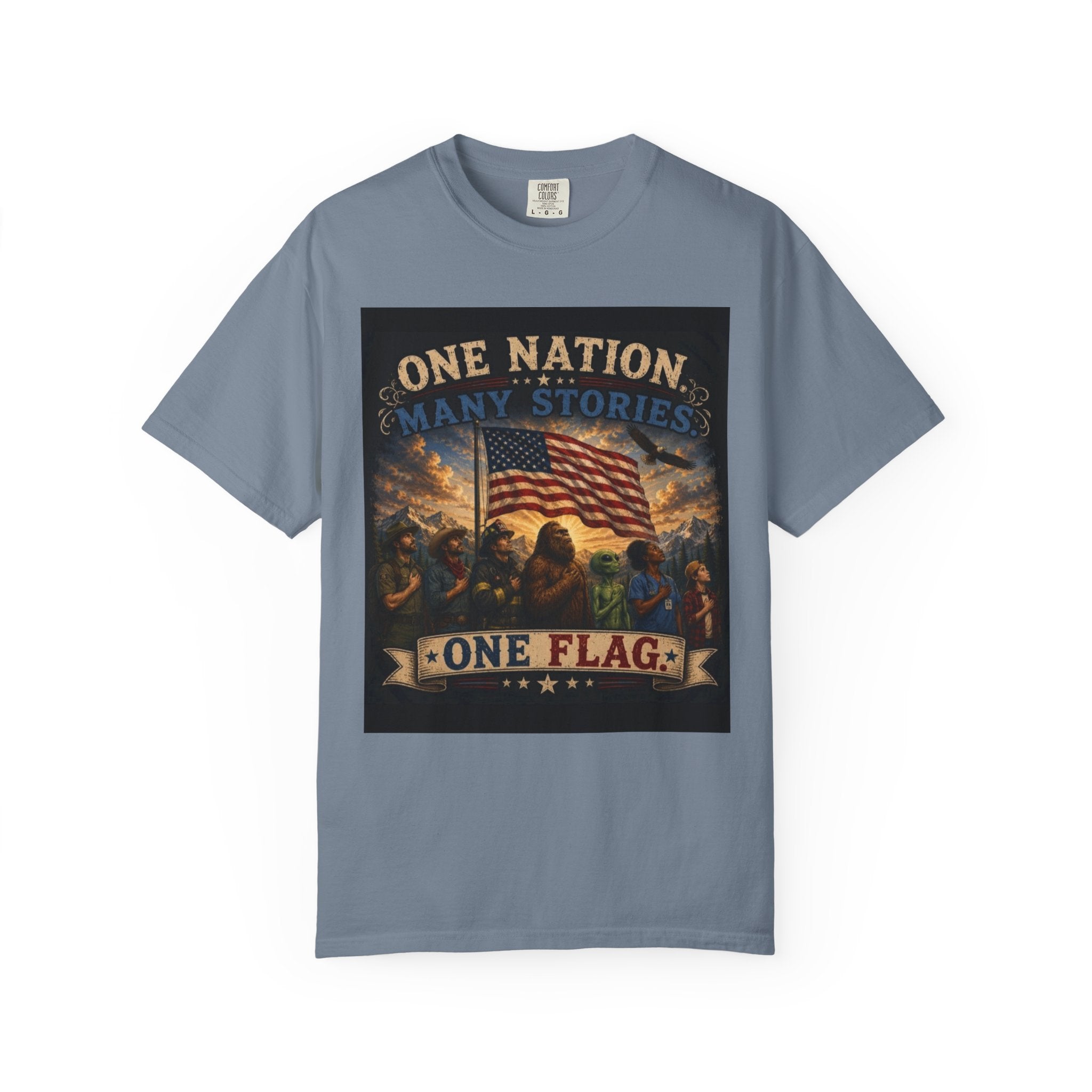 One Nation, One Flag T-Shirt — Patriotic American Flag Graphic Tee