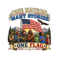 One Nation Many Stories - Patriotic Kiss-Cut Sticker