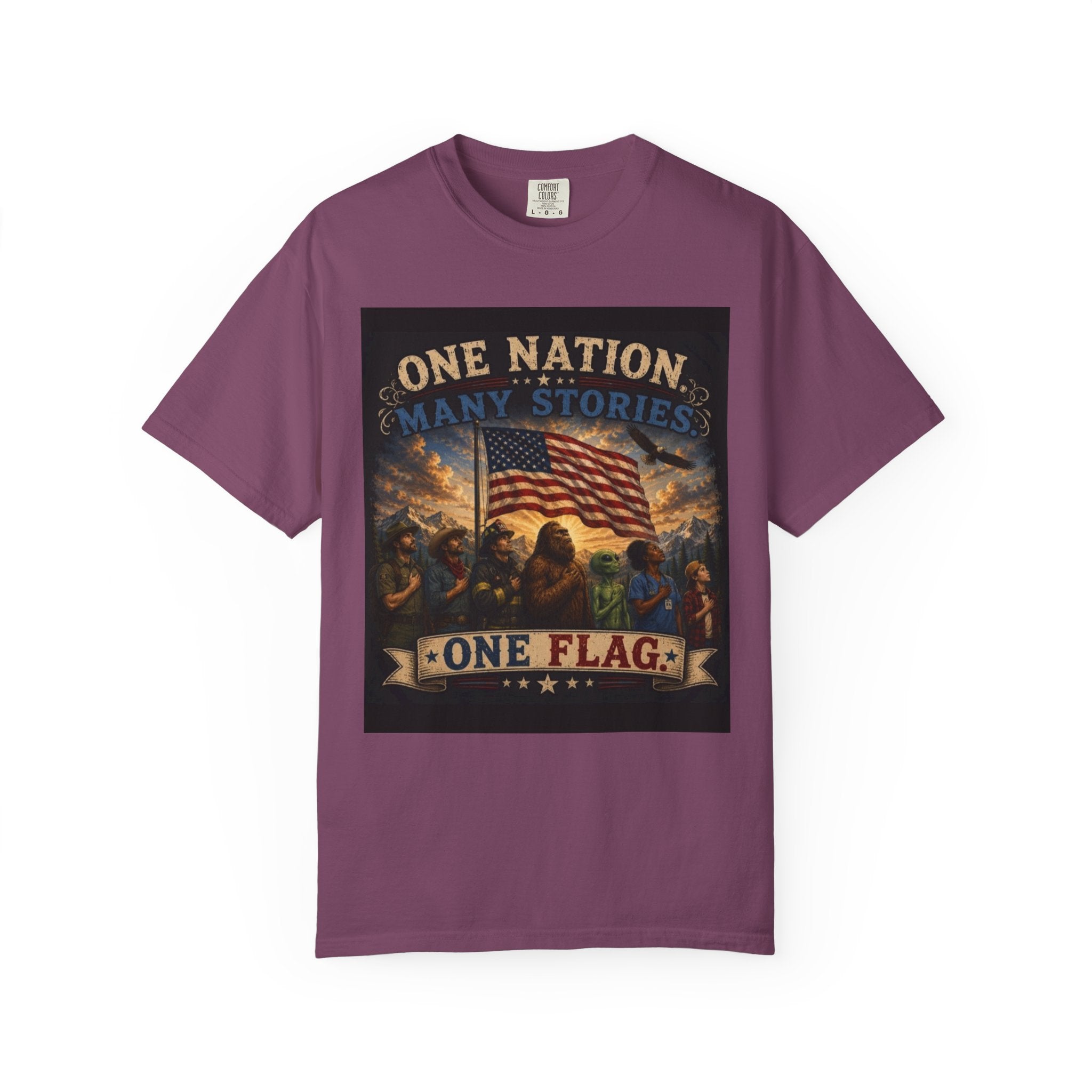 One Nation, One Flag T-Shirt — Patriotic American Flag Graphic Tee