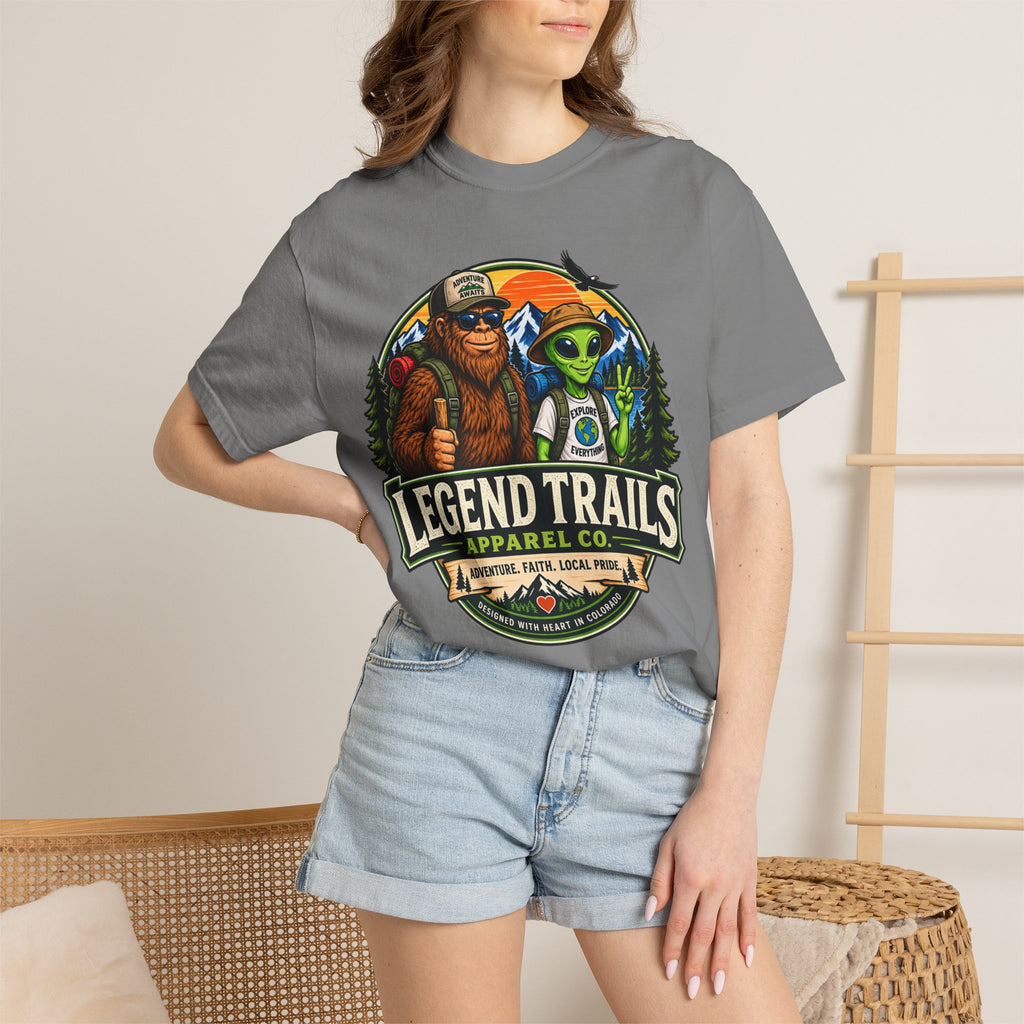 Legend Trails T-Shirt — Bigfoot & Alien Adventure Graphic Tee