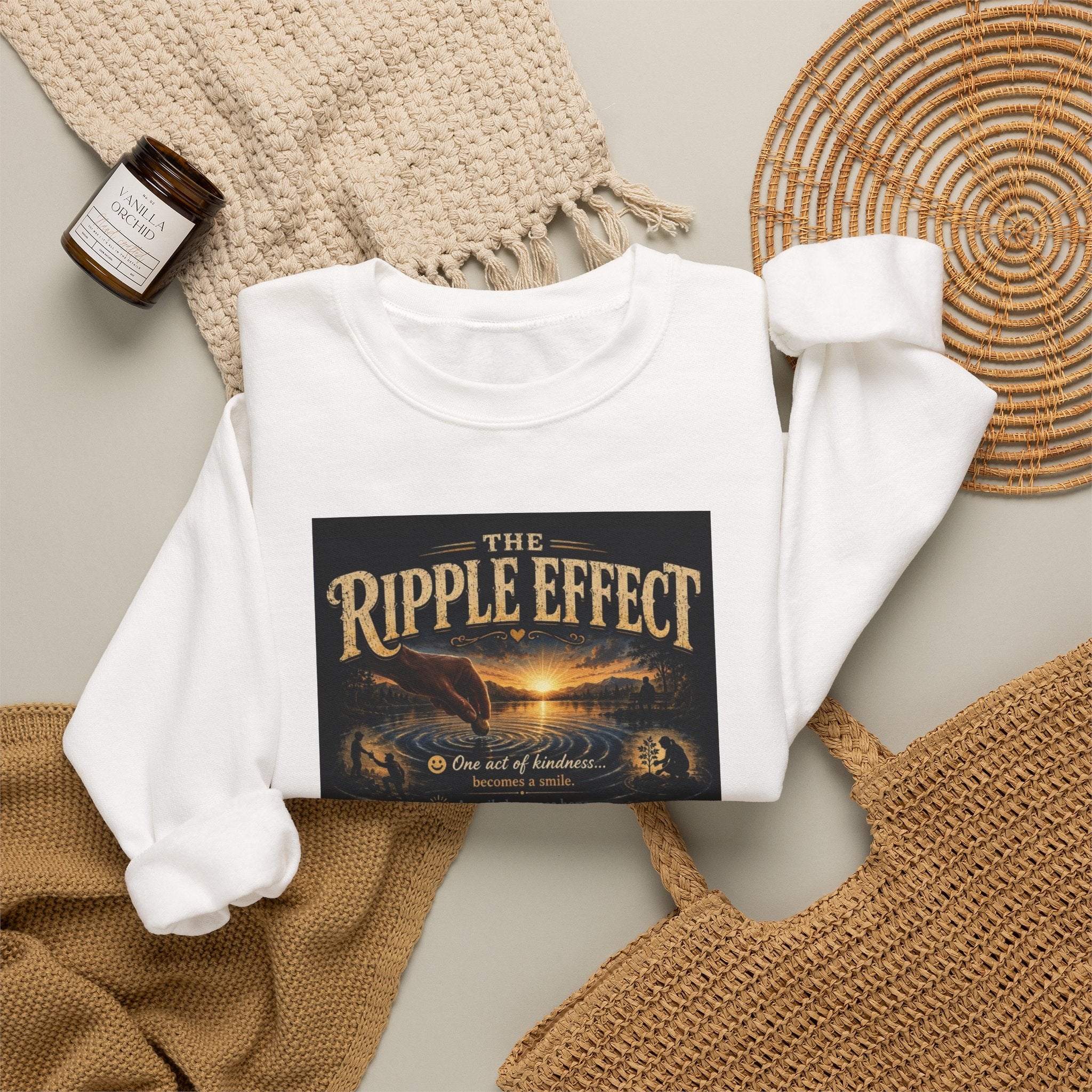Crewneck Sweatshirt — "The Ripple Effect" Inspirational Graphic