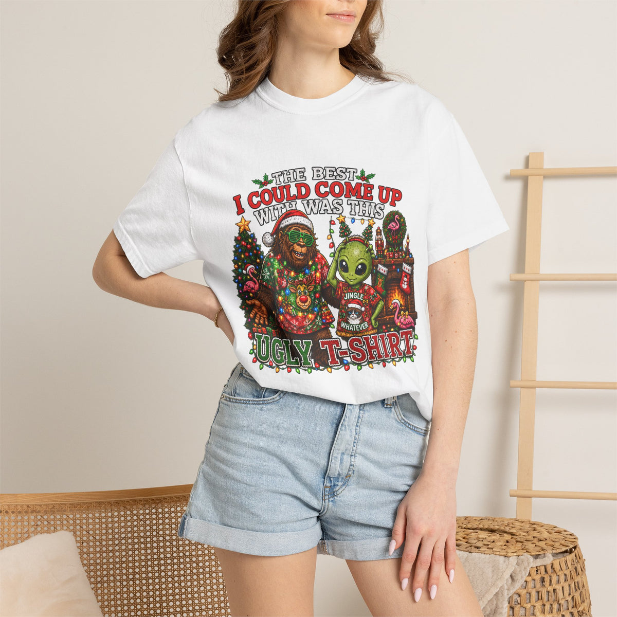 Ugly Christmas T-Shirt — 'I Could Come Up With An Elfier Design But This Is My Ugly T-Shirt' Holiday Tee