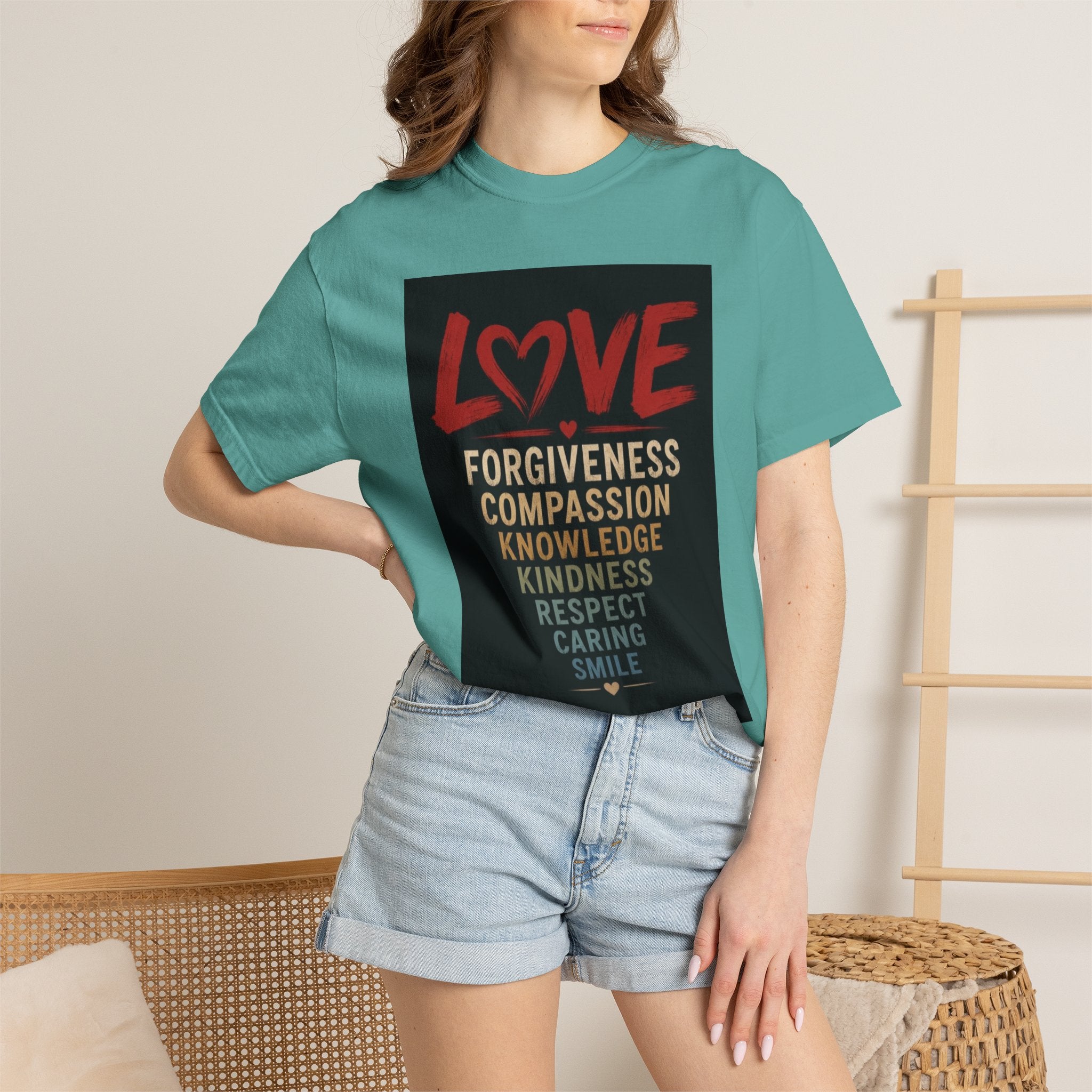Love Words T-Shirt — Forgiveness, Compassion, Kindness Typography Tee