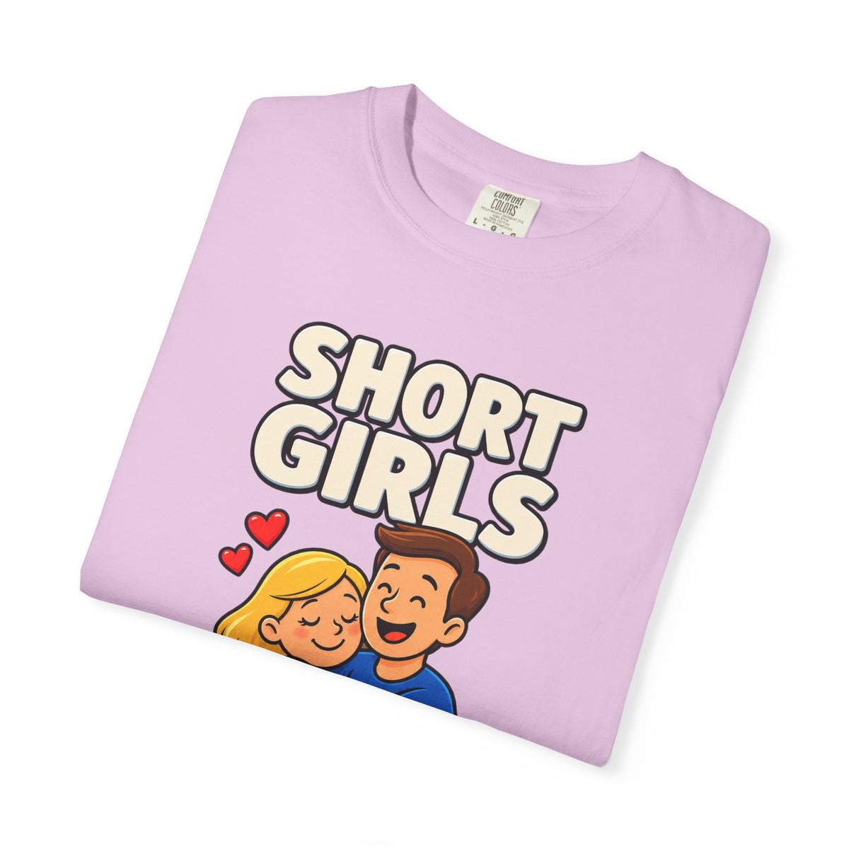 Short Girls Give Bear Hugs T-Shirt — Cute Retro Couple Hug Graphic Tee