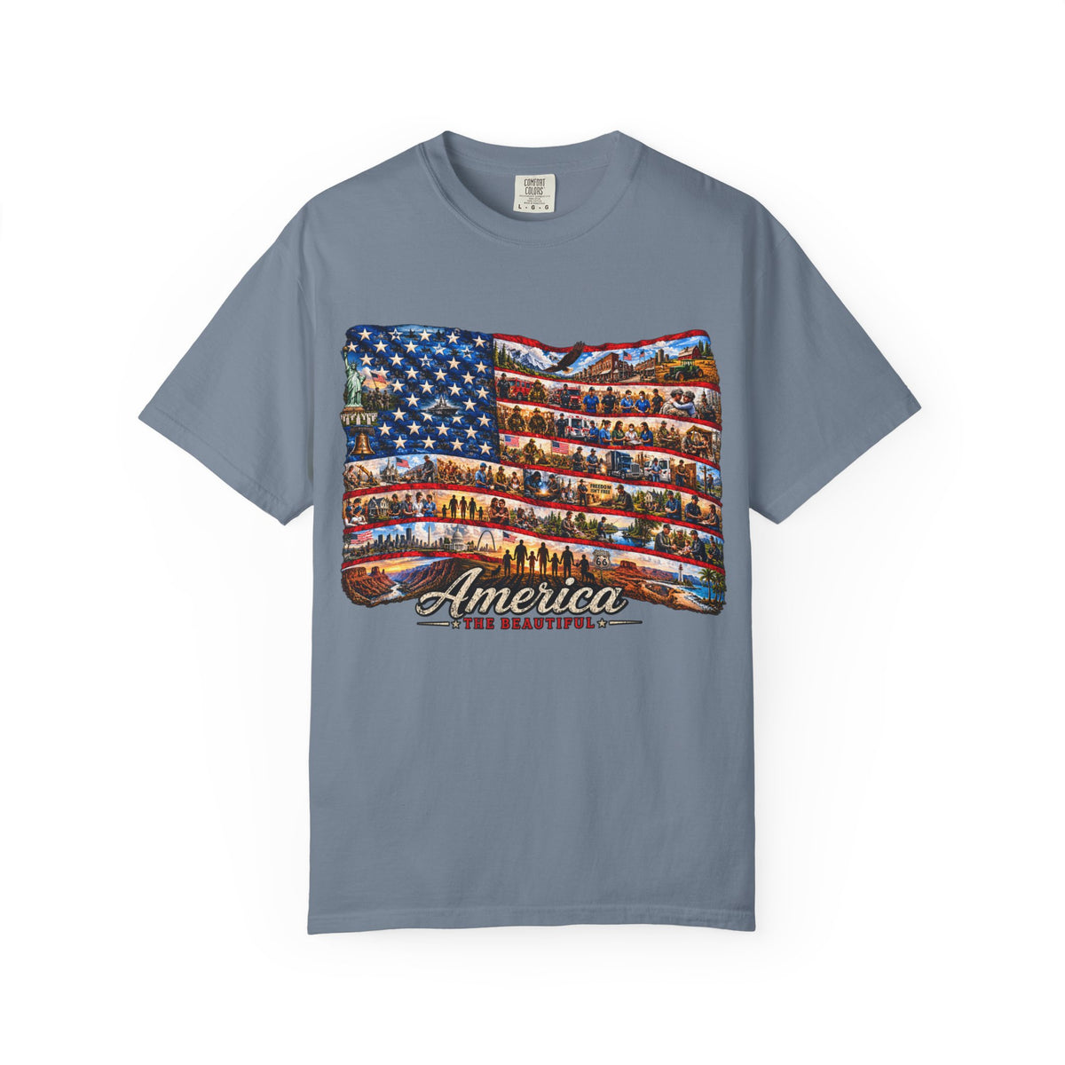 Patriotic 'America the Beautiful' Flag T-Shirt