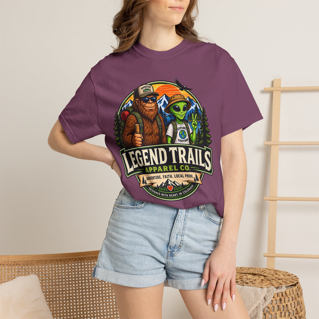 Legend Trails T-Shirt — Bigfoot & Alien Adventure Graphic Tee