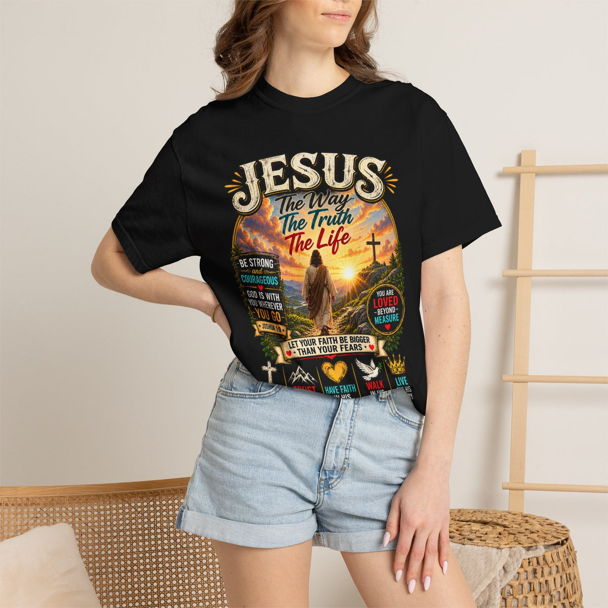 Jesus Faith T-Shirt — "Jesus: The Way, The Truth, The Life" Inspirational Christian Tee