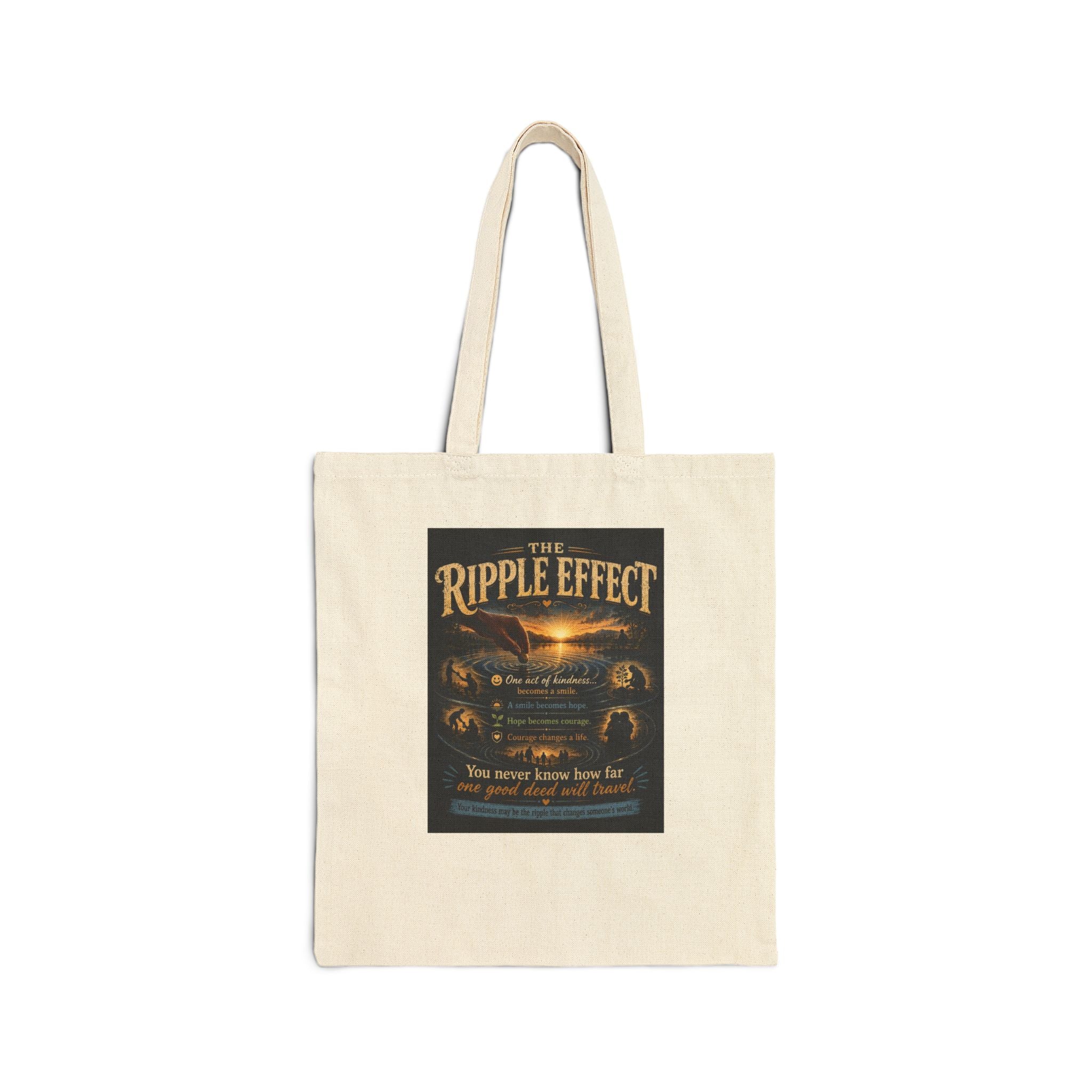 Tote Bag — "The Ripple Effect" Vintage Sunset Graphic Canvas Tote