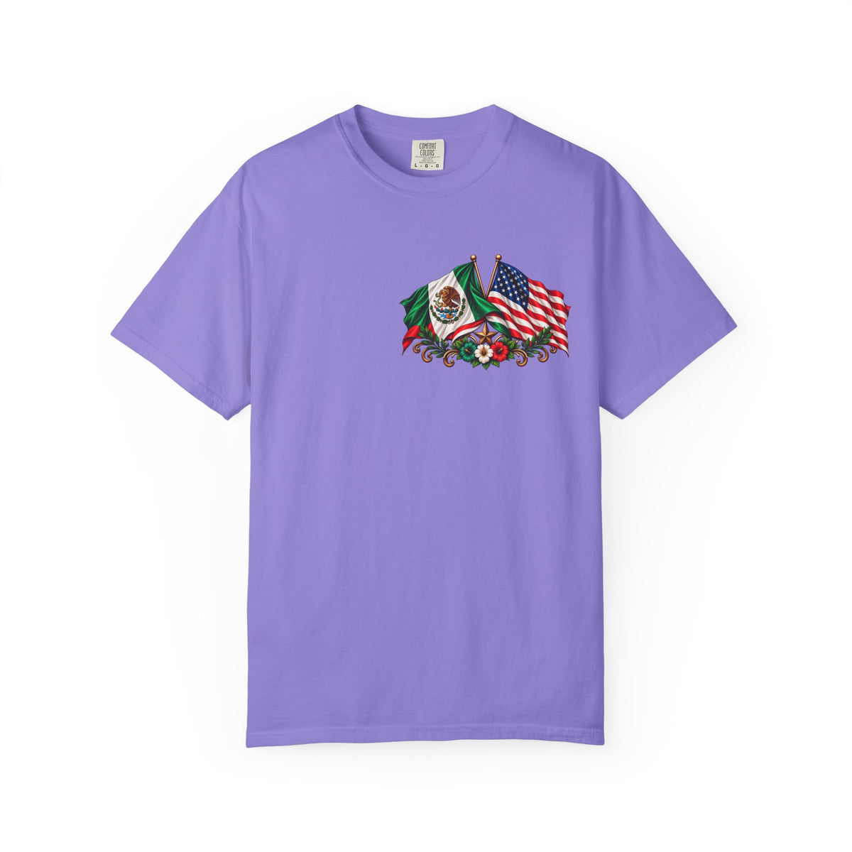 Proud of My Roots T-Shirt — "Orgulloso de mis Raíces / Orgulloso de ser Americano" USA-Mexico Heritage Tee