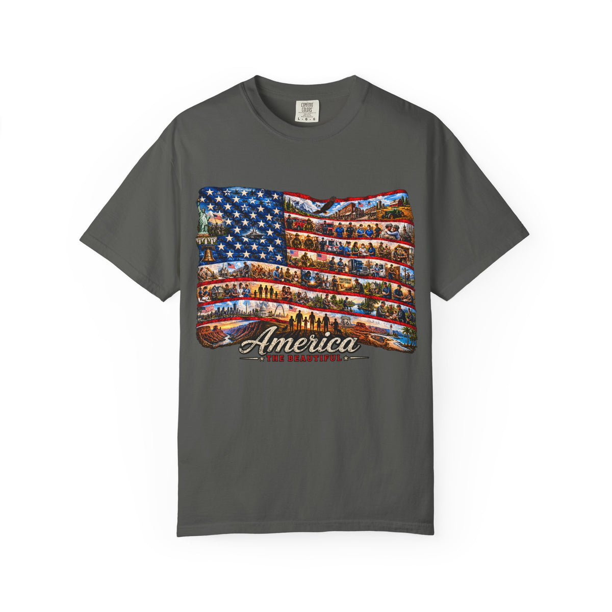 Patriotic 'America the Beautiful' Flag T-Shirt