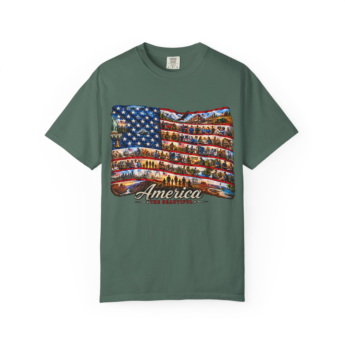 Patriotic 'America the Beautiful' Flag T-Shirt