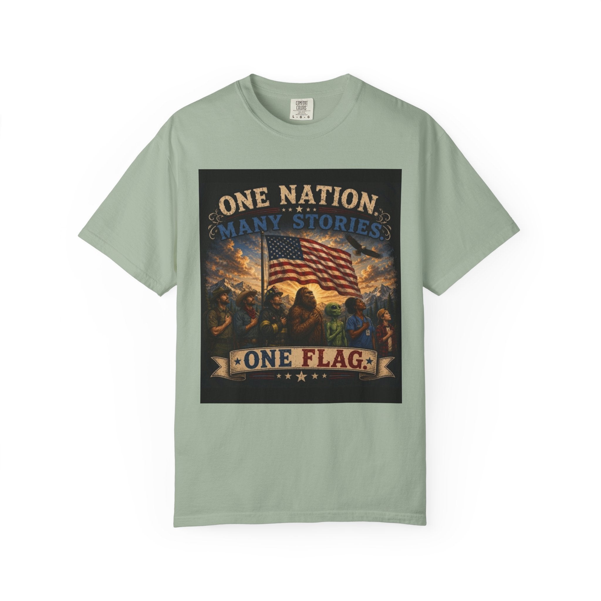 One Nation, One Flag T-Shirt — Patriotic American Flag Graphic Tee