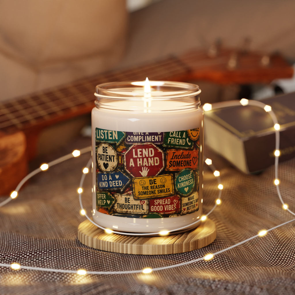 Scented Soy Candle — 'Lend a Hand' Inspirational Signs Jar