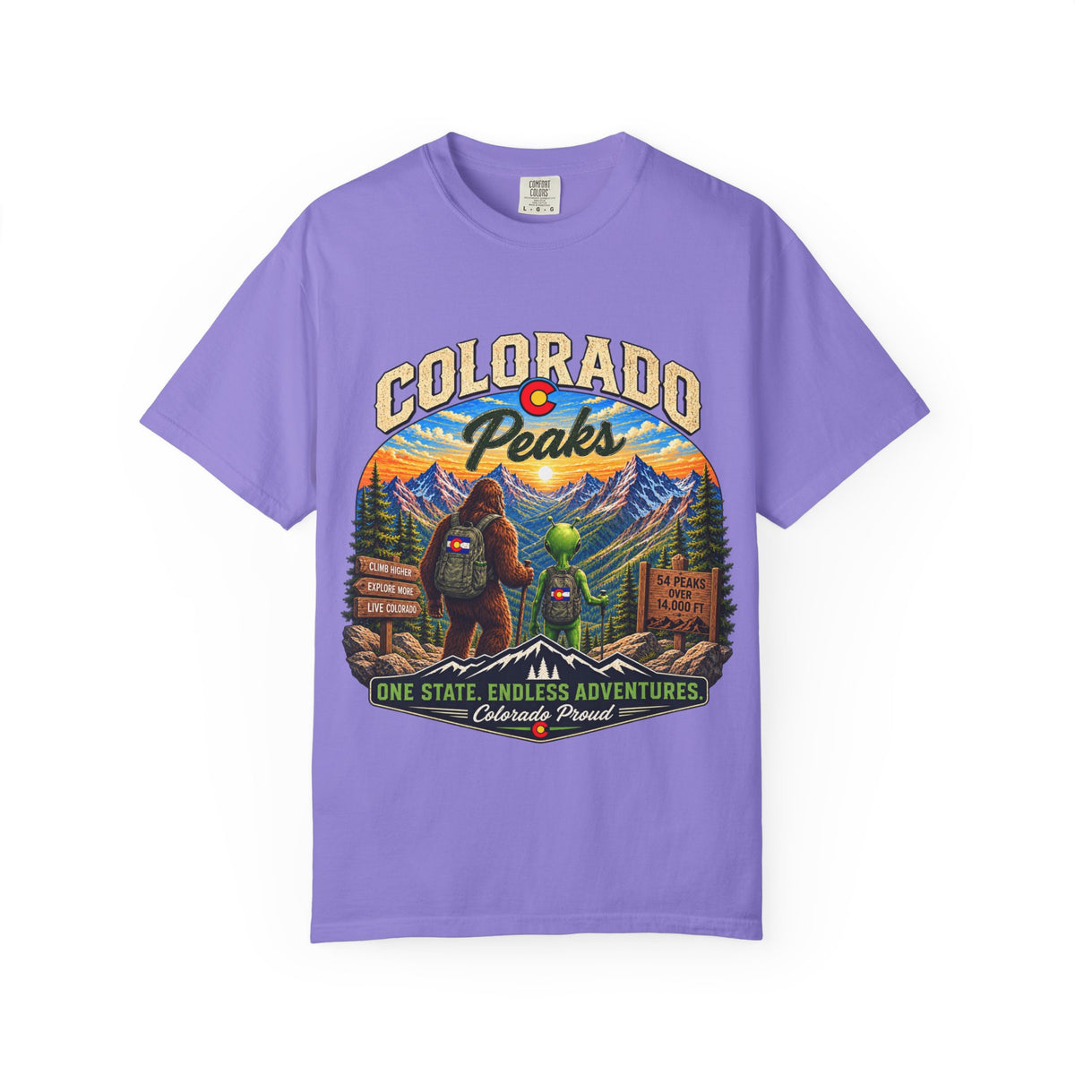 Colorado Peaks T-Shirt — One State, Endless Adventures Outdoor Graphic Tee