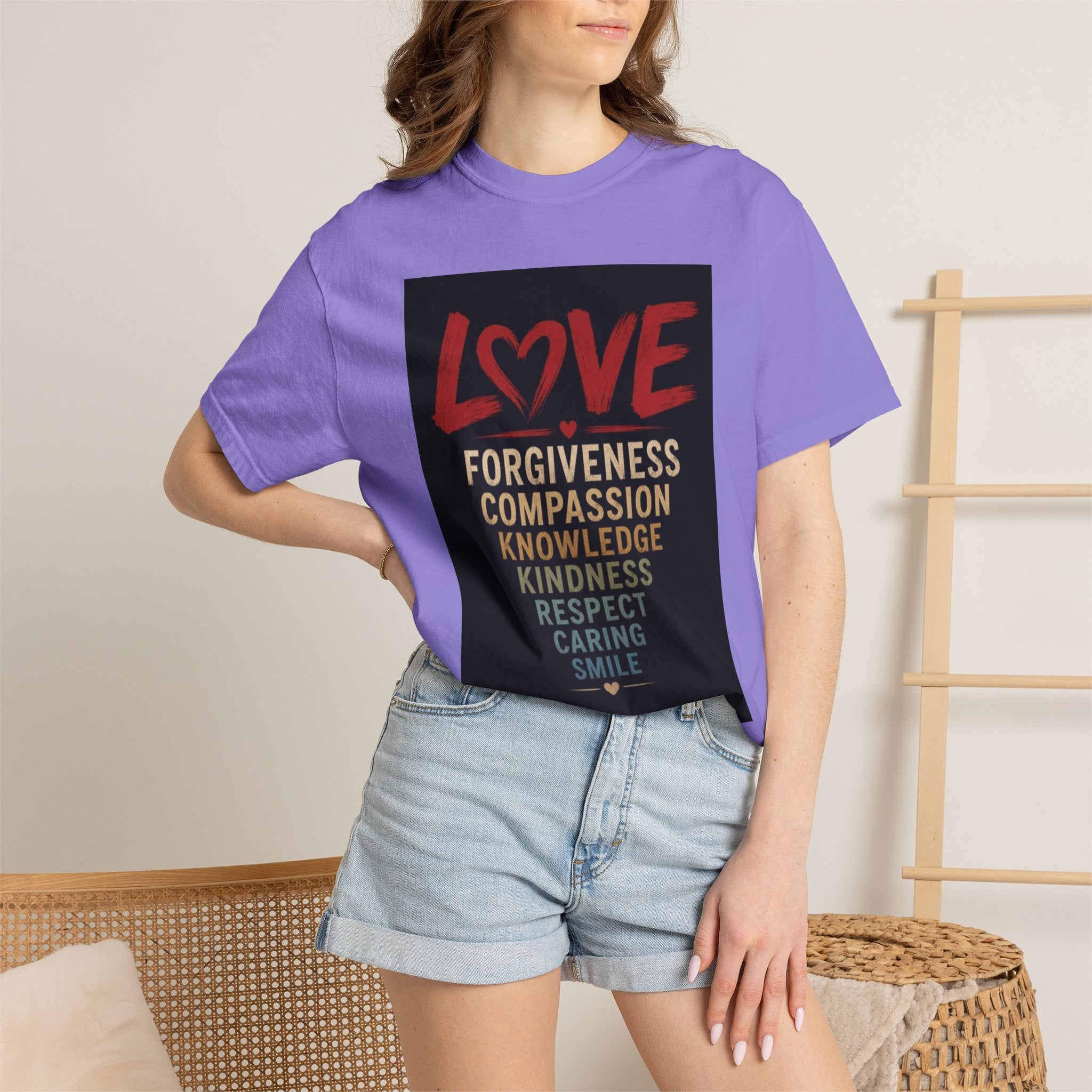 Love Words T-Shirt — Forgiveness, Compassion, Kindness Typography Tee