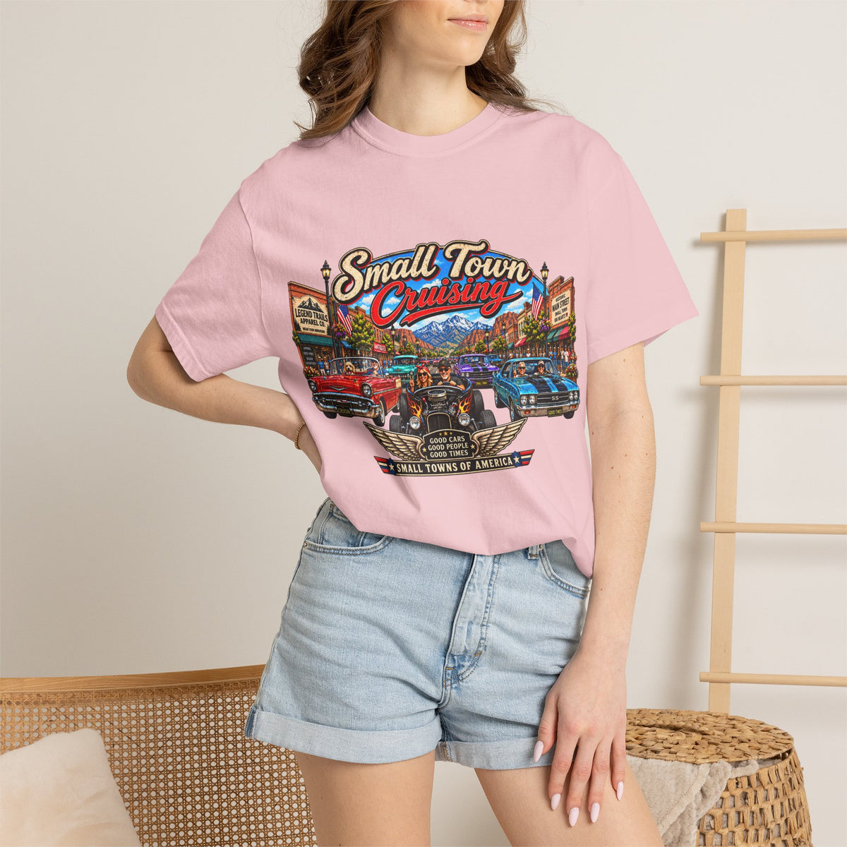 Small Town Cruising T-Shirt — Vintage Classic Car Scene Tee