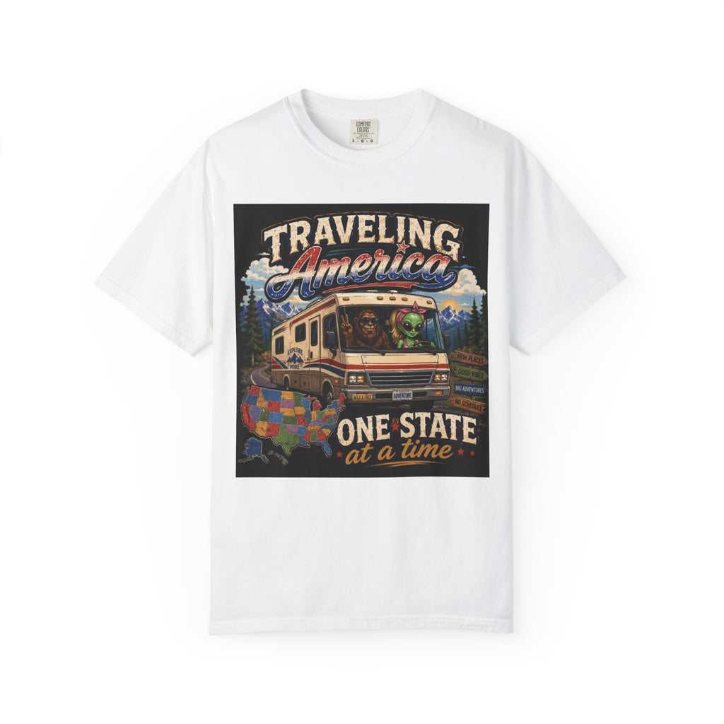 Traveling America RV T-Shirt — "One State at a Time" Graphic Tee
