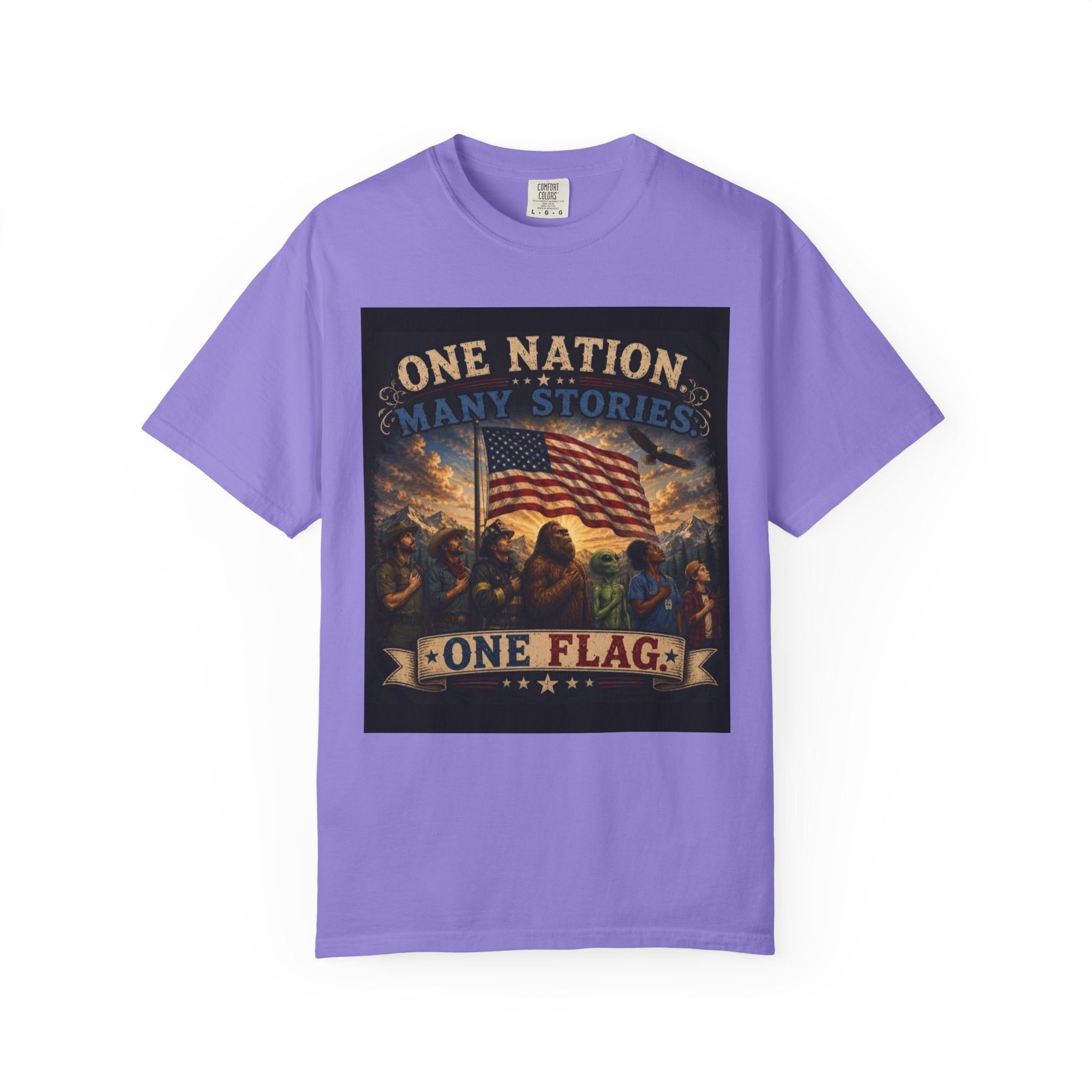 One Nation, One Flag T-Shirt — Patriotic American Flag Graphic Tee