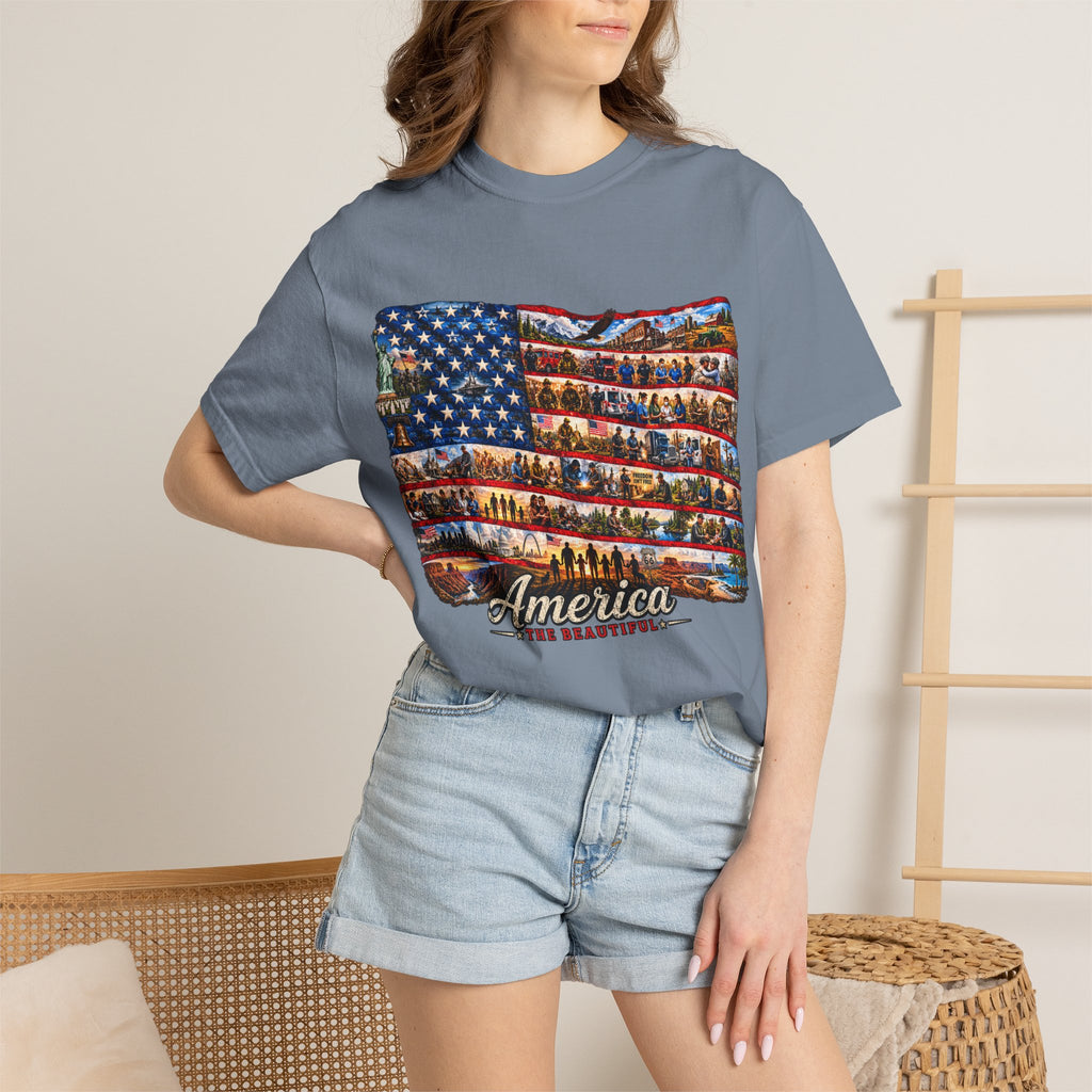 Patriotic 'America the Beautiful' Flag T-Shirt