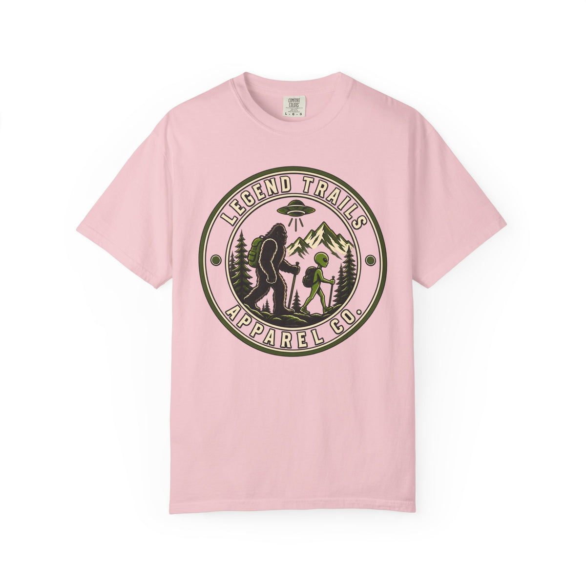 Legend Trails Apparel Co. Hiking T‑Shirt — Bigfoot & Camper Outdoor Graphic Tee