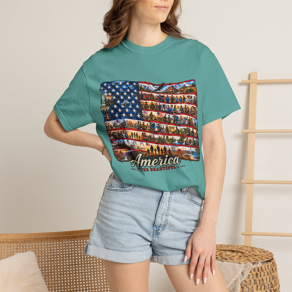 Patriotic 'America the Beautiful' Flag T-Shirt