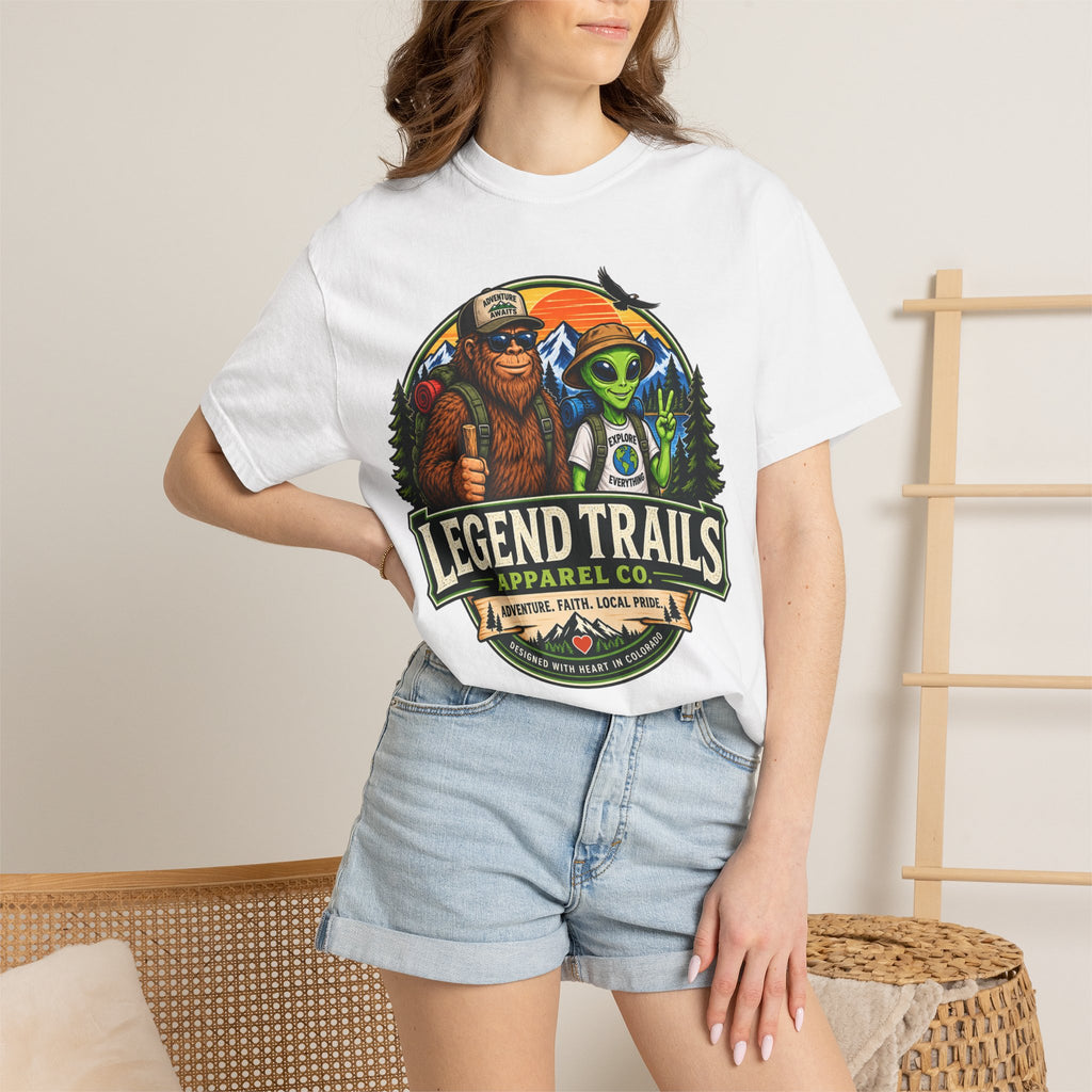 Legend Trails T-Shirt — Bigfoot & Alien Adventure Graphic Tee