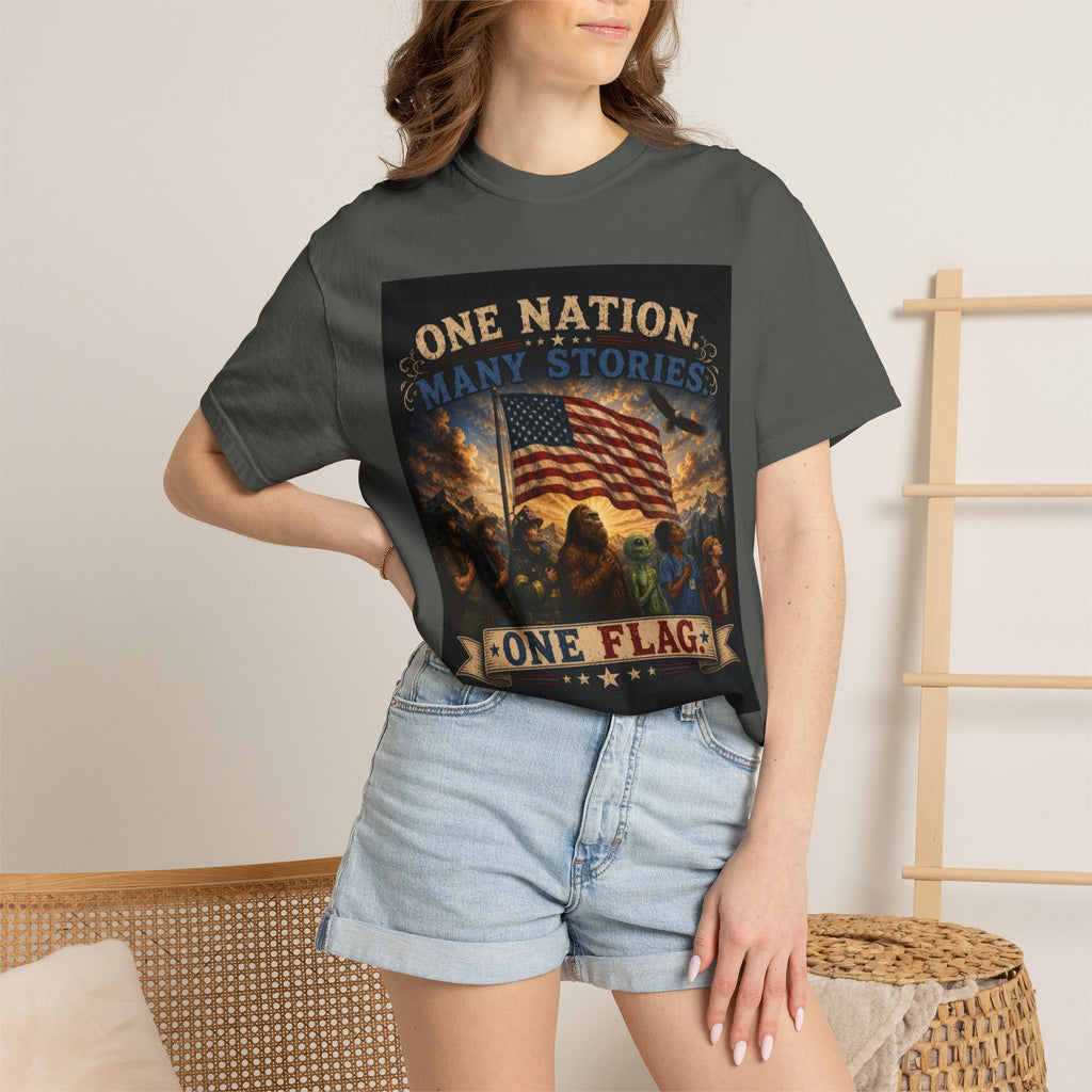 One Nation, One Flag T-Shirt — Patriotic American Flag Graphic Tee