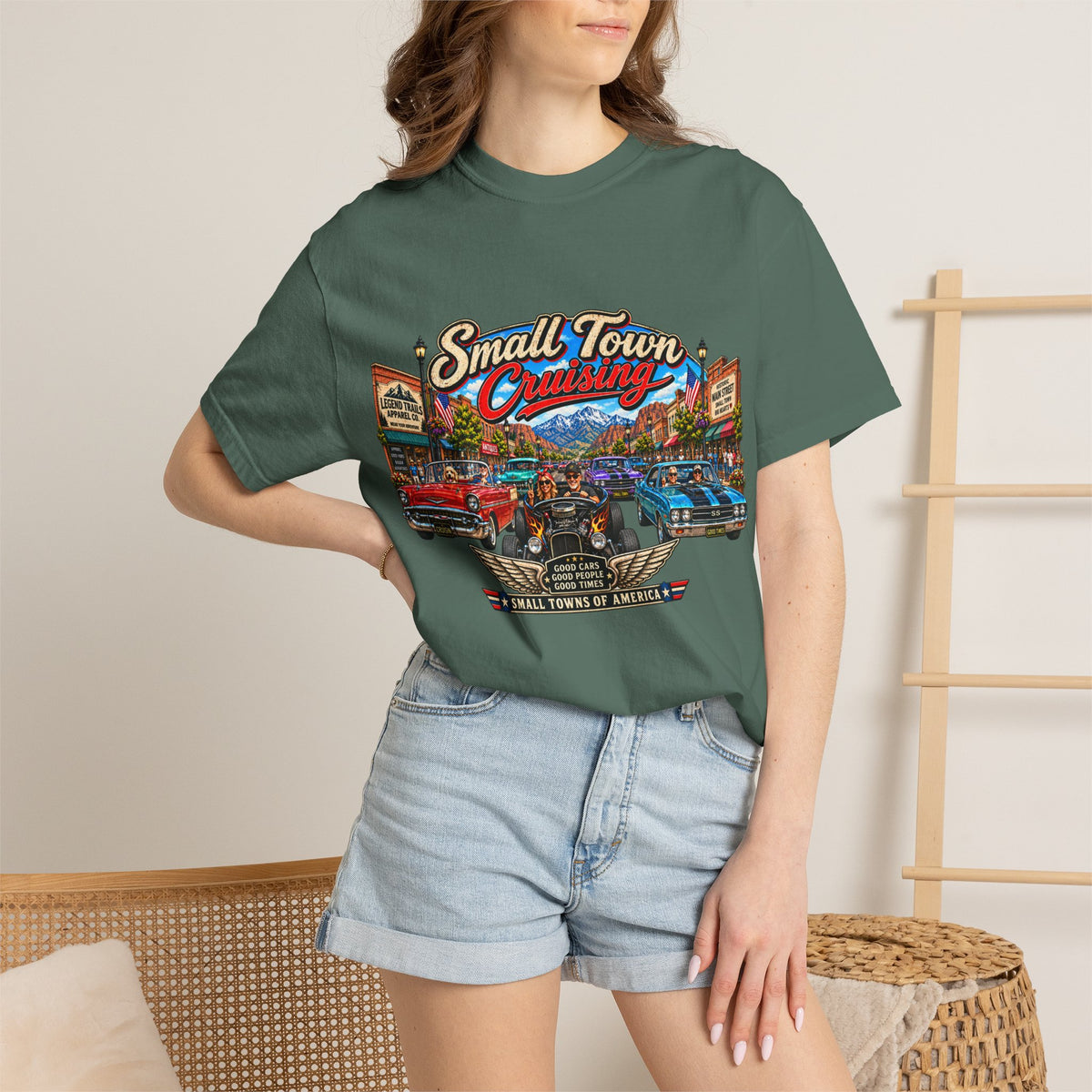Small Town Cruising T-Shirt — Vintage Classic Car Scene Tee