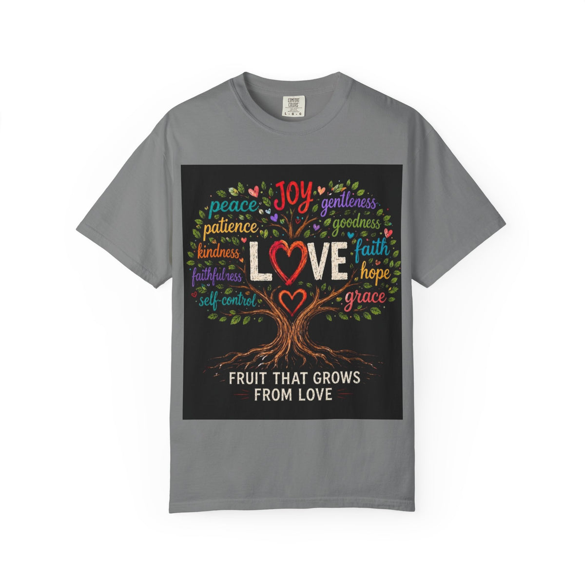 Love Tree T-Shirt — "Fruit That Grows From Love" Inspirational Faith Tee
