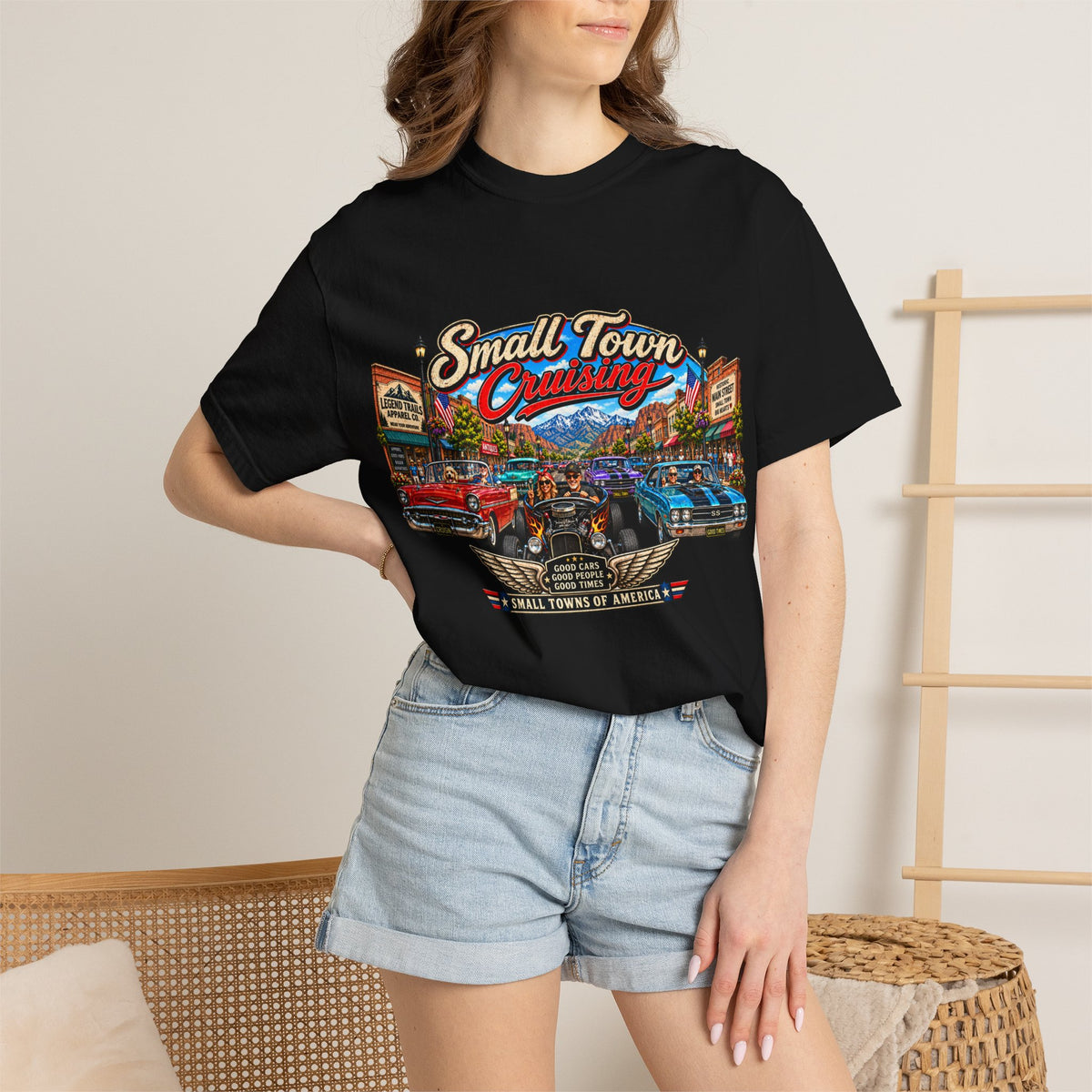 Small Town Cruising T-Shirt — Vintage Classic Car Scene Tee