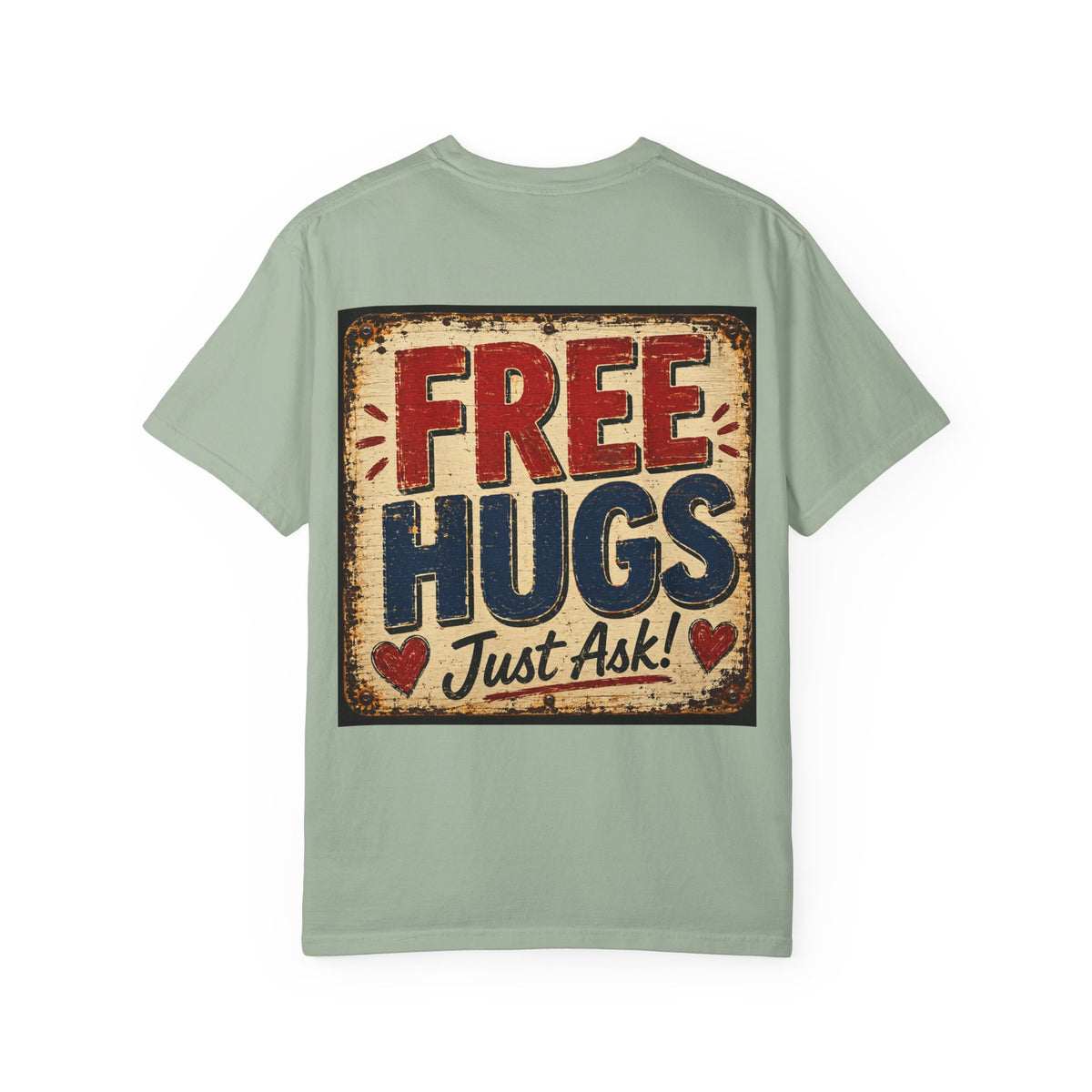 Free Hugs Vintage Graphic T-Shirt — "Free Hugs Just Ask" Comfort Tee