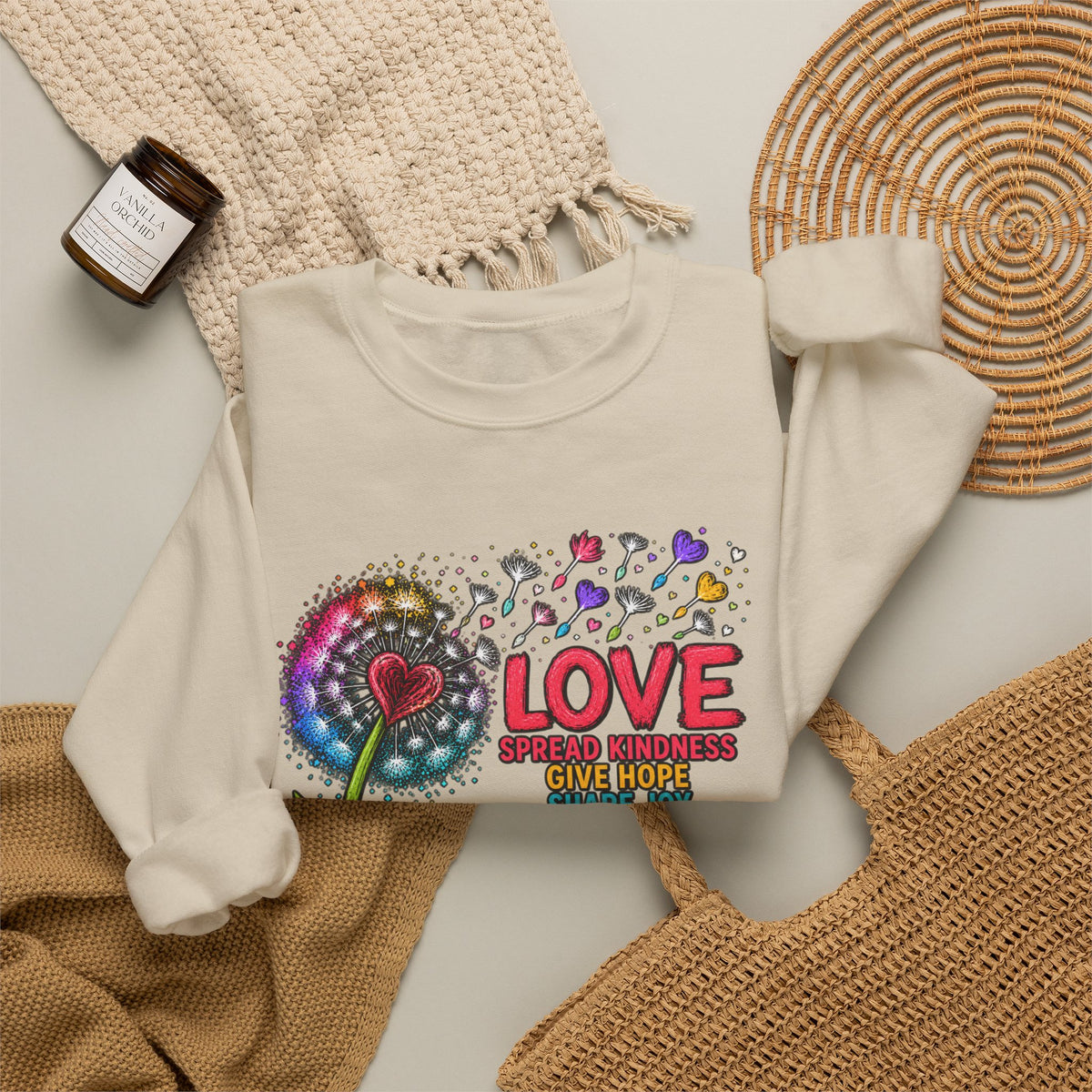 Love Makes The World Bloom Sweatshirt — Colorful Floral Inspirational Crewneck