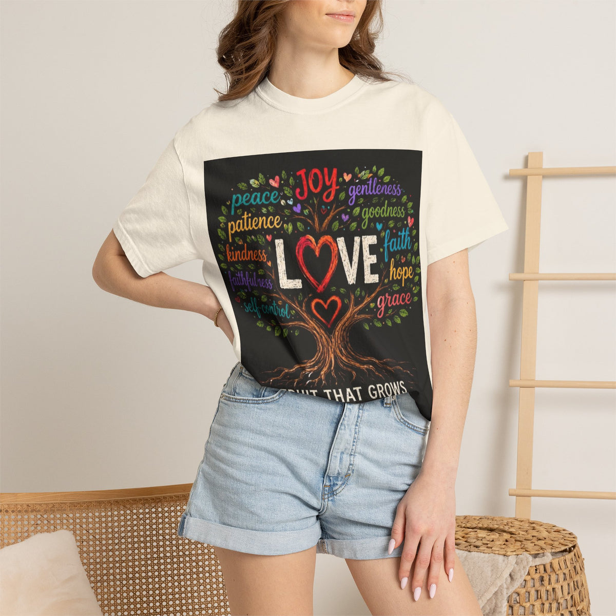 Love Tree T-Shirt — "Fruit That Grows From Love" Inspirational Faith Tee
