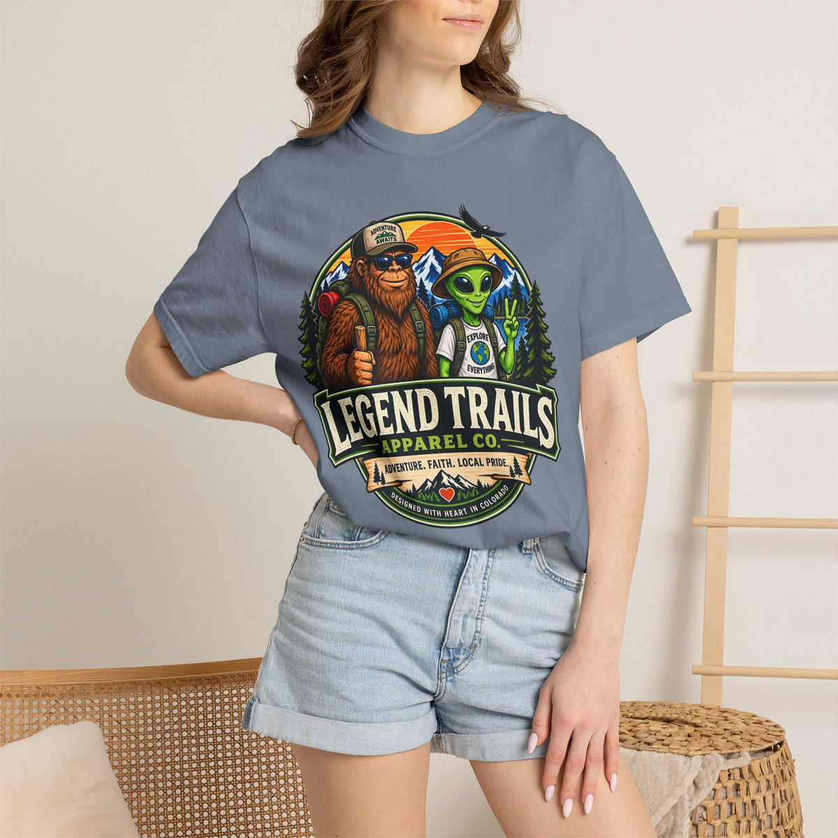 Legend Trails T-Shirt — Bigfoot & Alien Adventure Graphic Tee